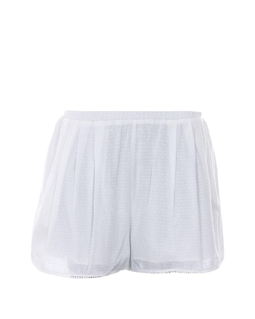 ELEH White Cotton Embroidered Shorts