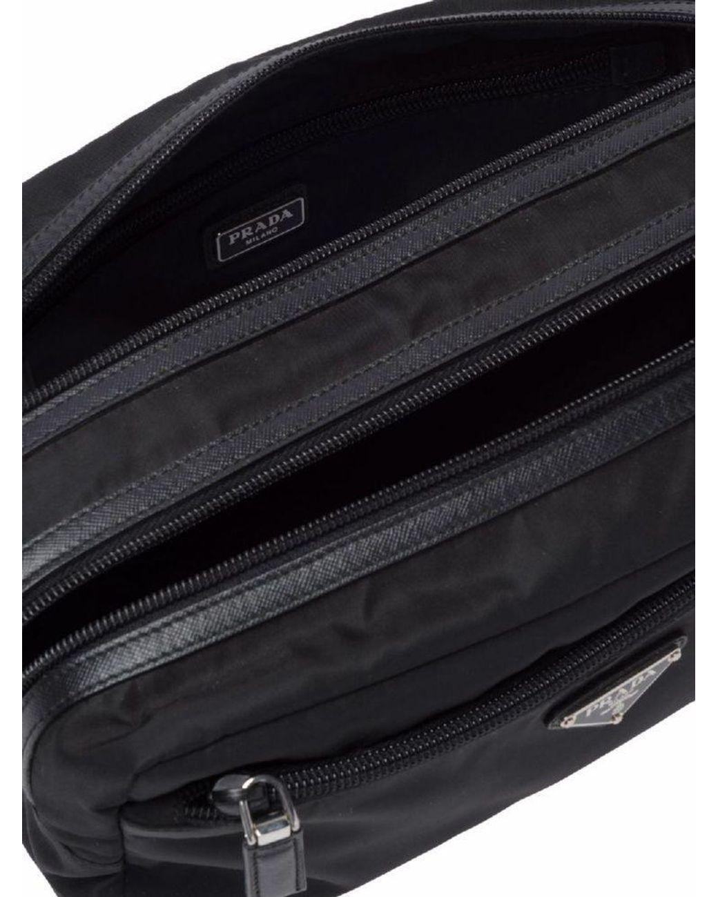 Prada Black Nylon Mini Beauty Case With Leather Accents for men