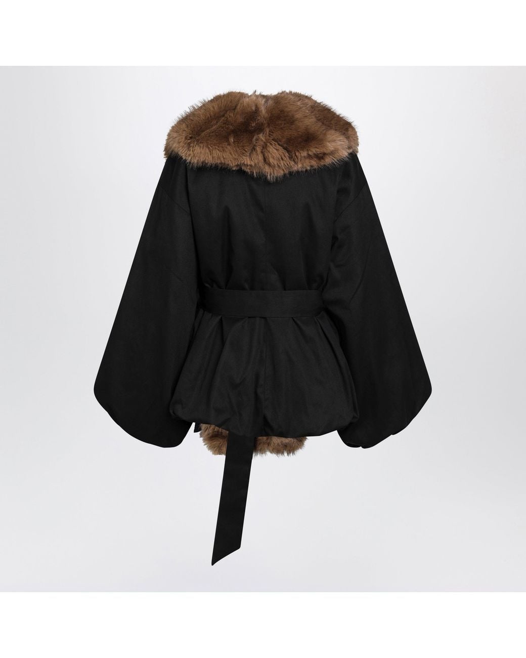 ROTATE BIRGER CHRISTENSEN Black Jacket With Faux Fur Details