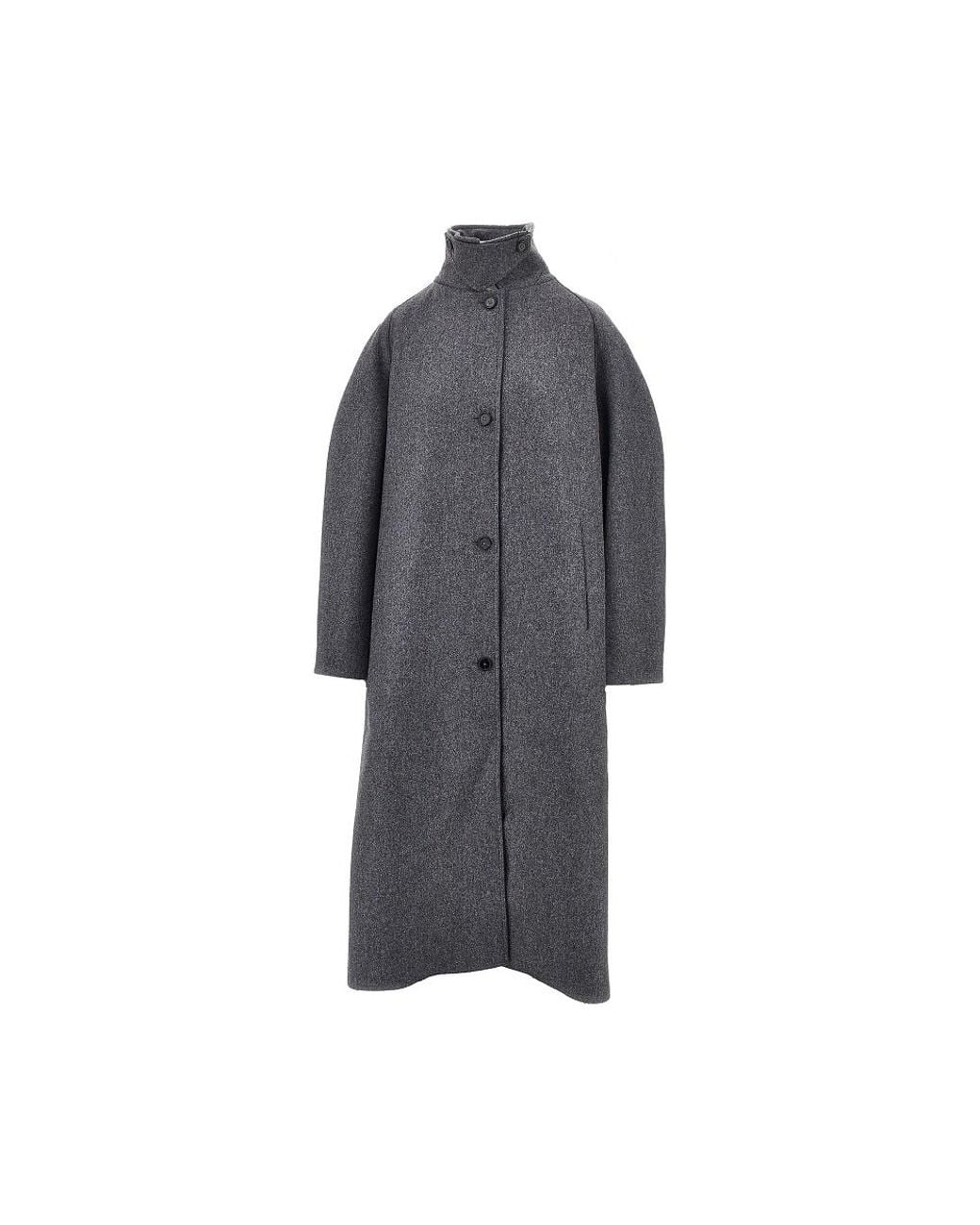 Jil Sander Gray Double Wool Oversized Coat