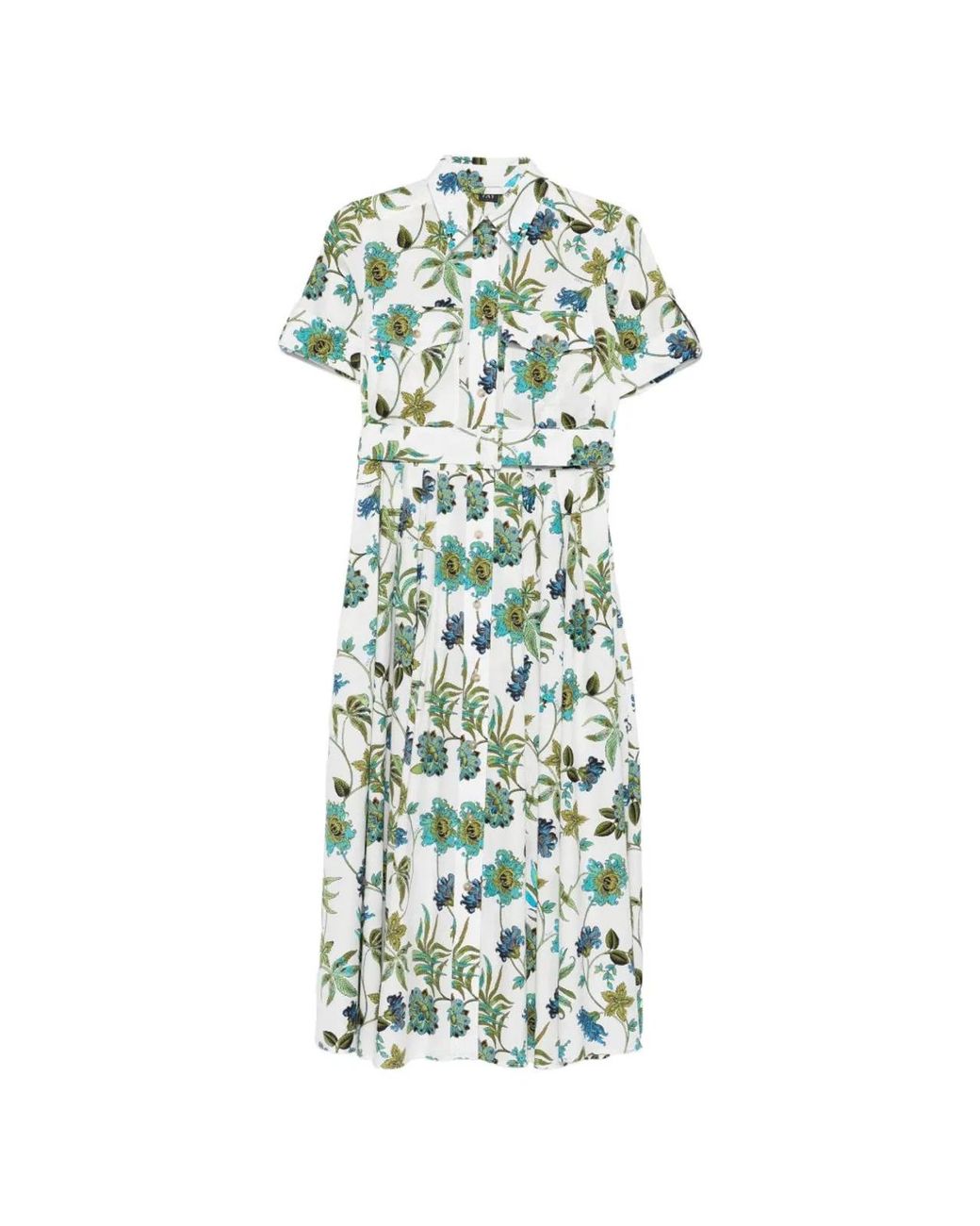 Fay Green Printed Cotton Chemisier Dress