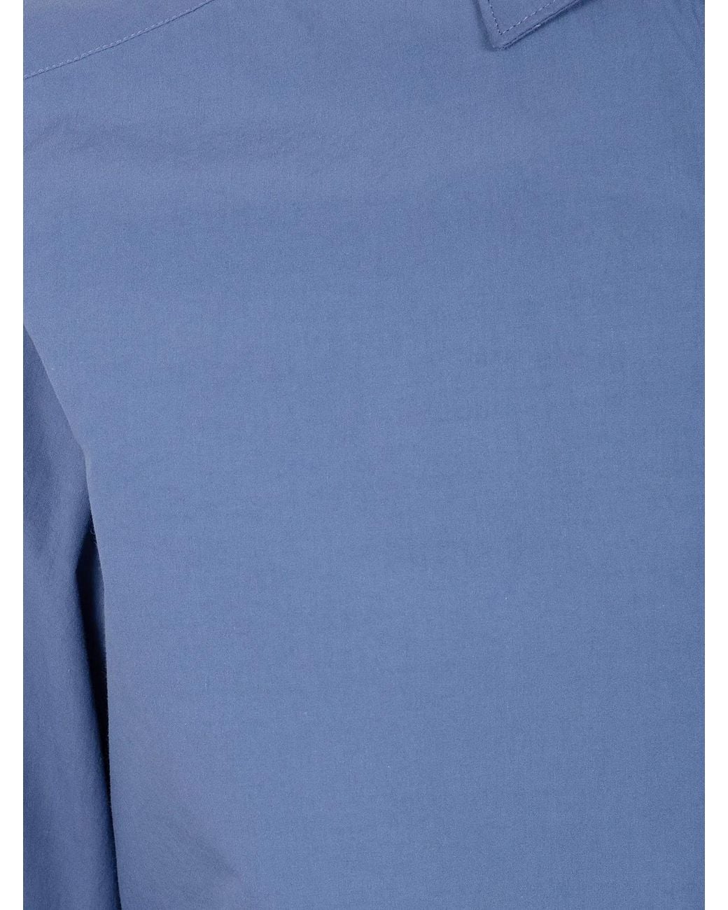 Tintoria Mattei 954 Blue Slim Poplin Shirt for men