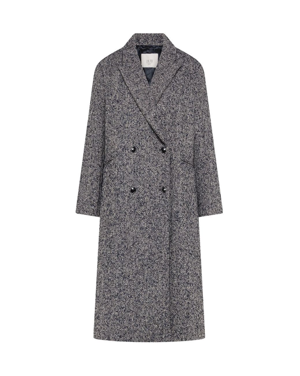 SEVENTY VENEZIA Gray Herringbone Coat