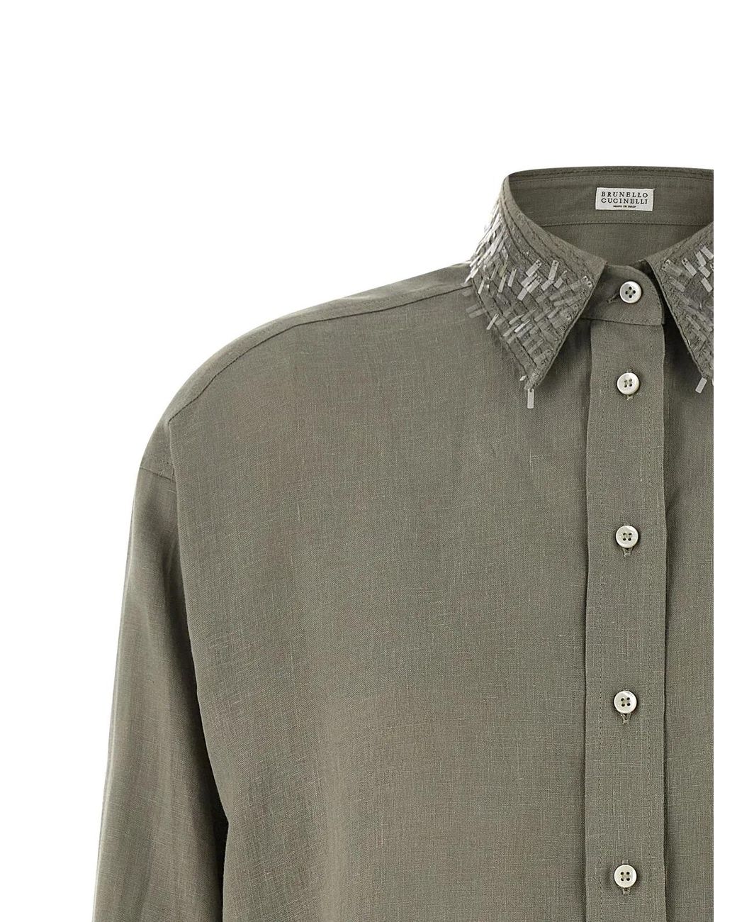 Brunello Cucinelli Green Linen Blouse