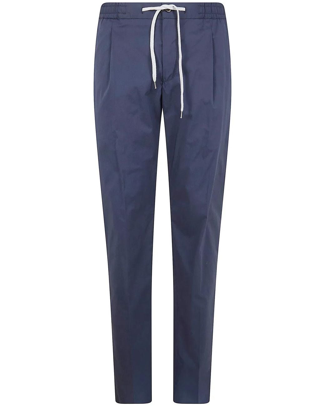 PT01 Blue Soft Popeline Regular Trousers for men