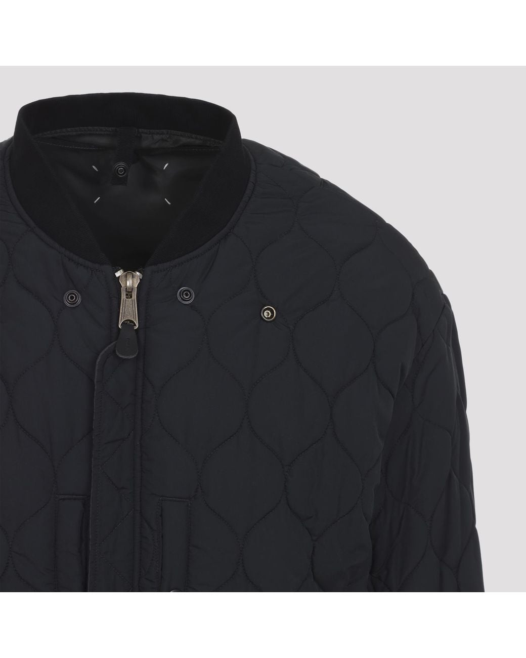 Maison Margiela Blue Reversible Signature-Stitches Bomber Jacket for men