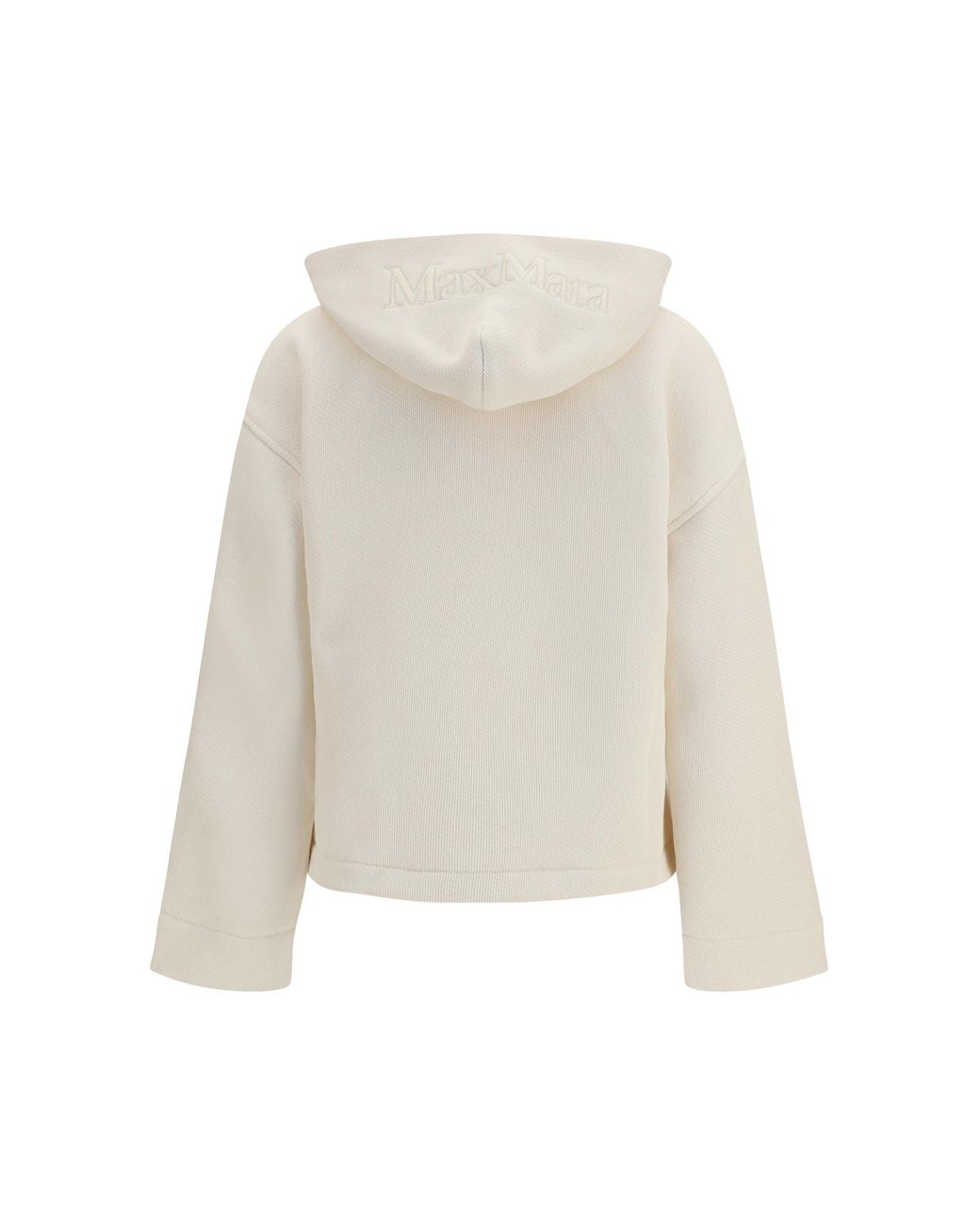 Max Mara Pure White Hooded Sweatshirt Cotton; Polyester Sweatshirts
