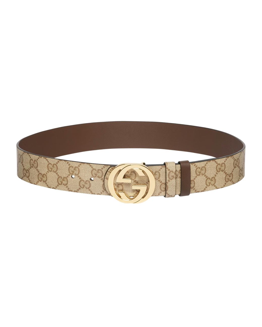 Gucci Brown Reversible Belt With Interlocking G Buckle for men