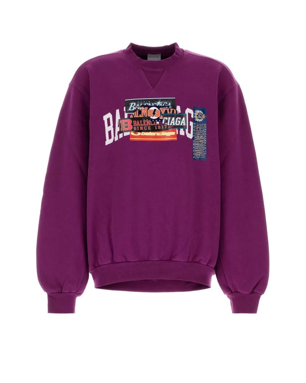 Balenciaga Purple Round Fit Crewneck for men
