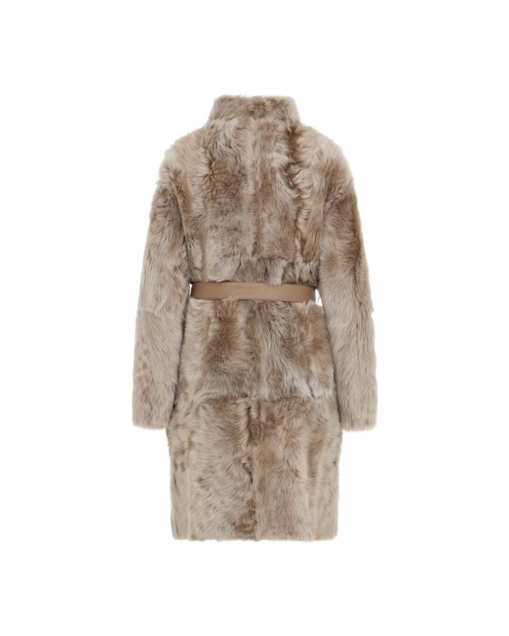 Yves Salomon Natural Chai Latte Shearling Coat