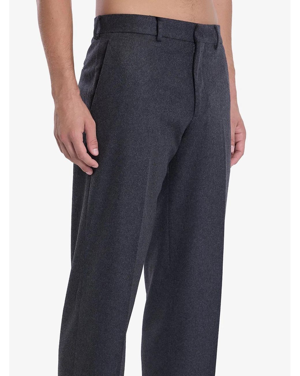 Fendi Blue Dark Stretch Cashmere Pant for men