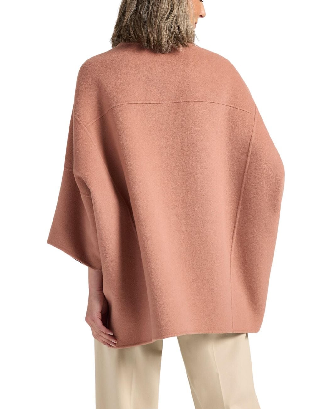 Elena Miro Pink Double-Faced Cape With High Collar