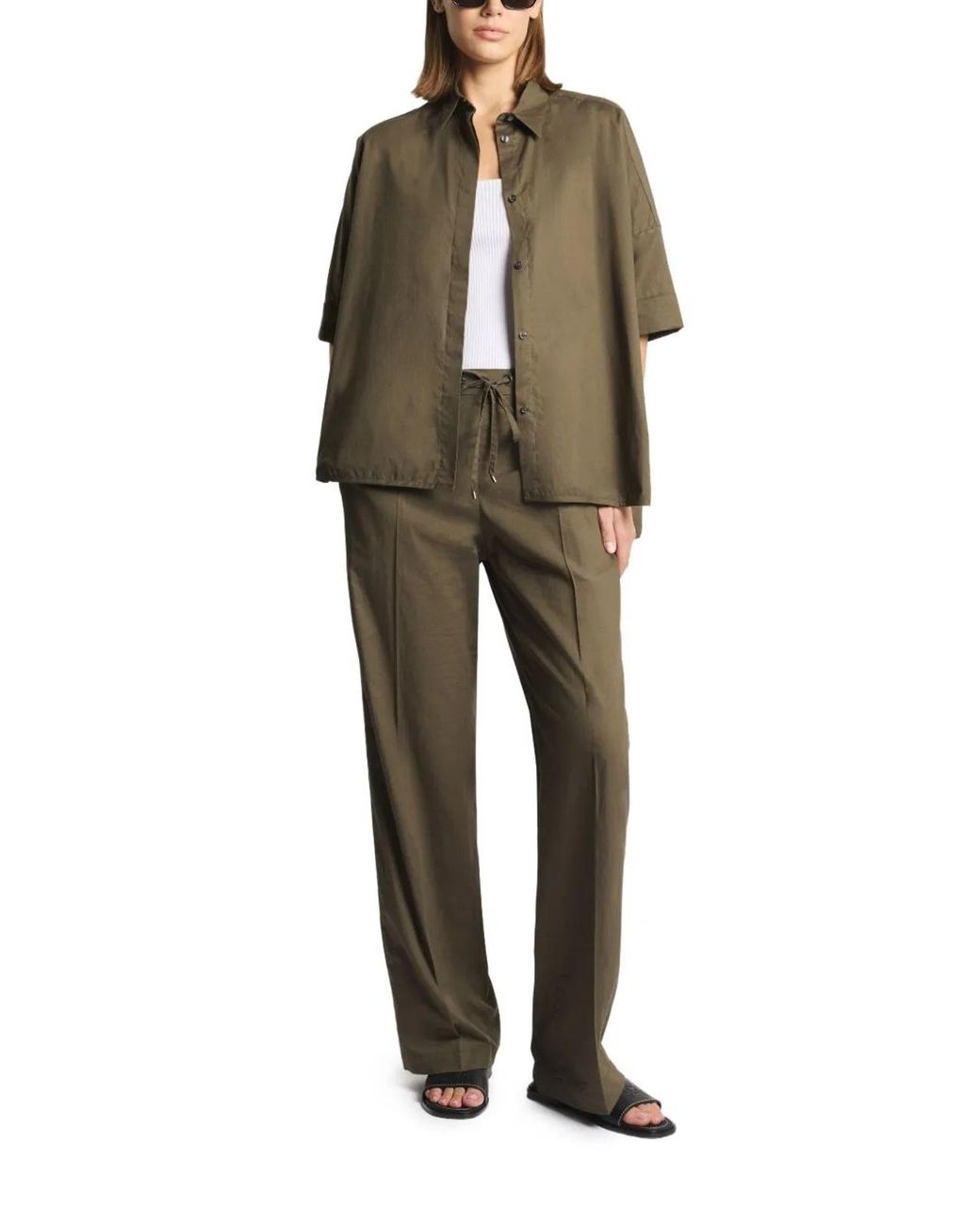 Fay Green Cotton Trousers