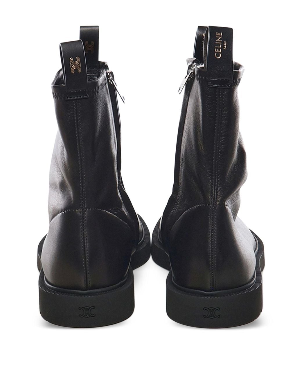 Céline Black Zip Leather Boots for men