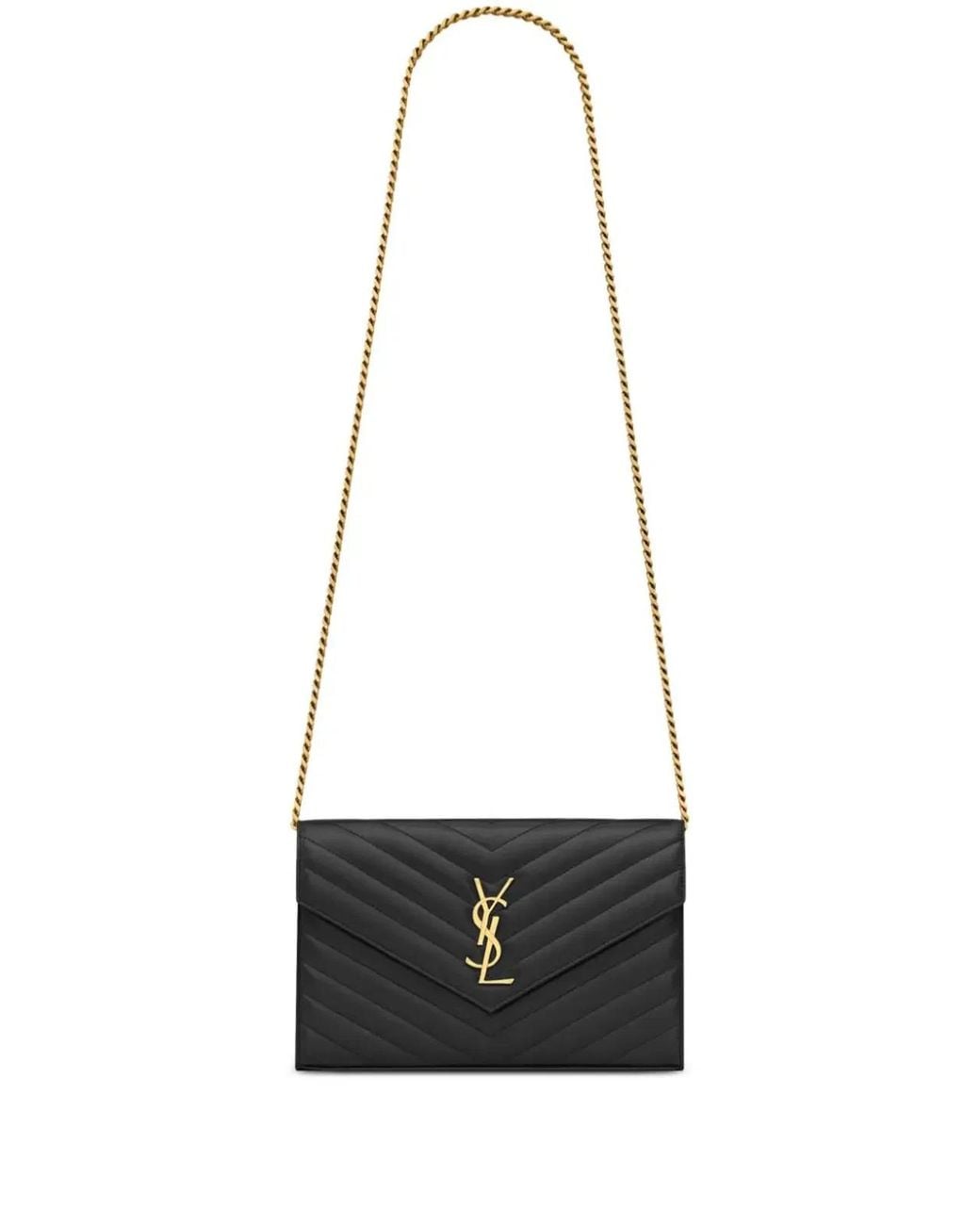 Saint Laurent White Leather Cassandre Clutch