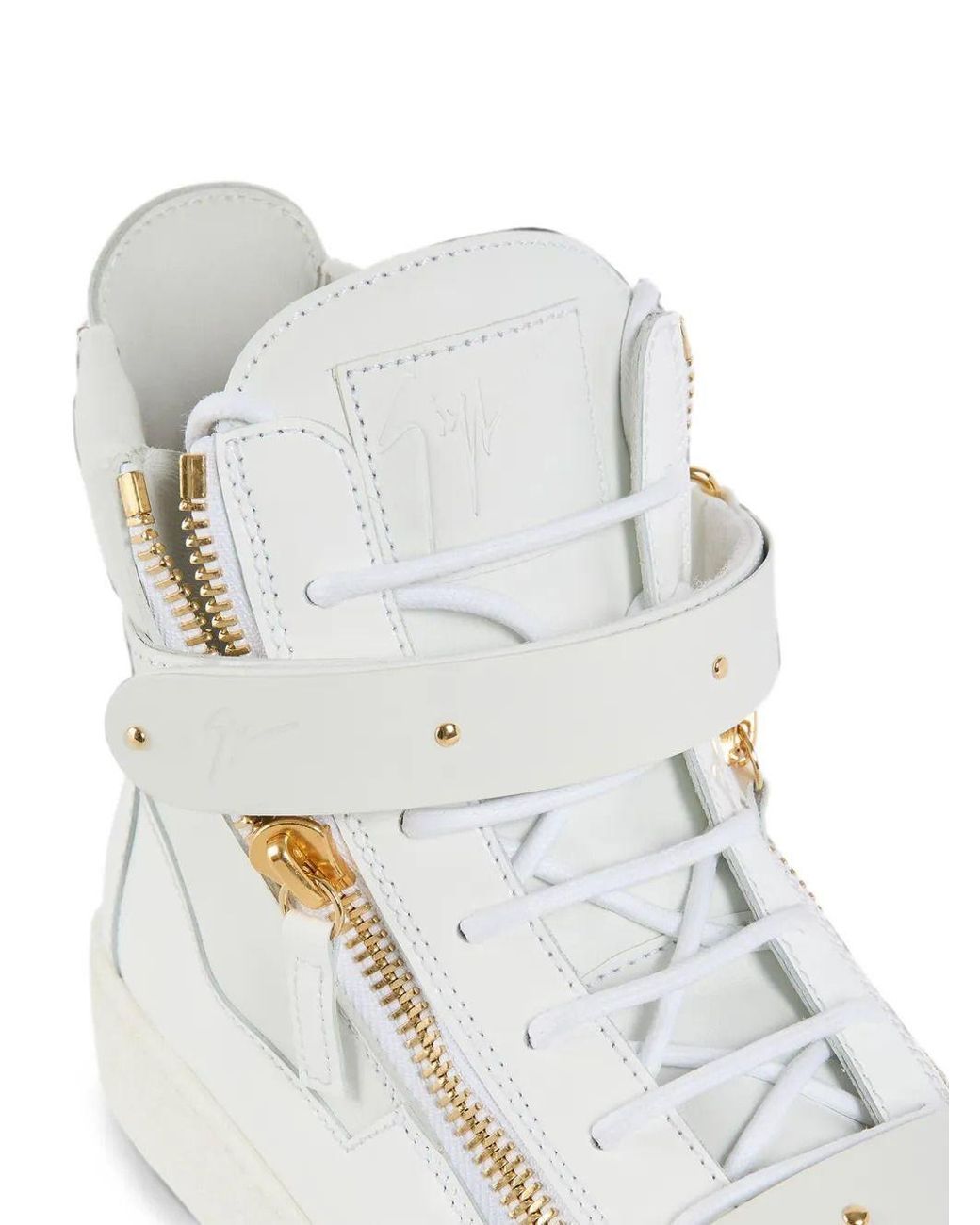Giuseppe Zanotti White Coby Patent Leather Sneakers for men