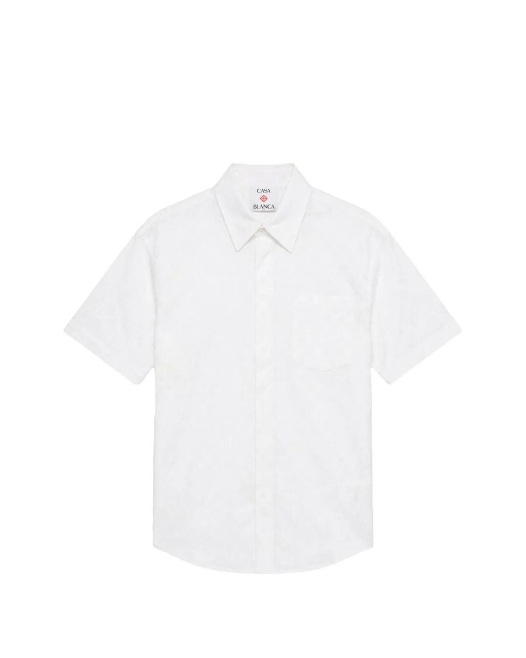 Casablanca White Classic Short Sleeve Cotton Shirt For for men