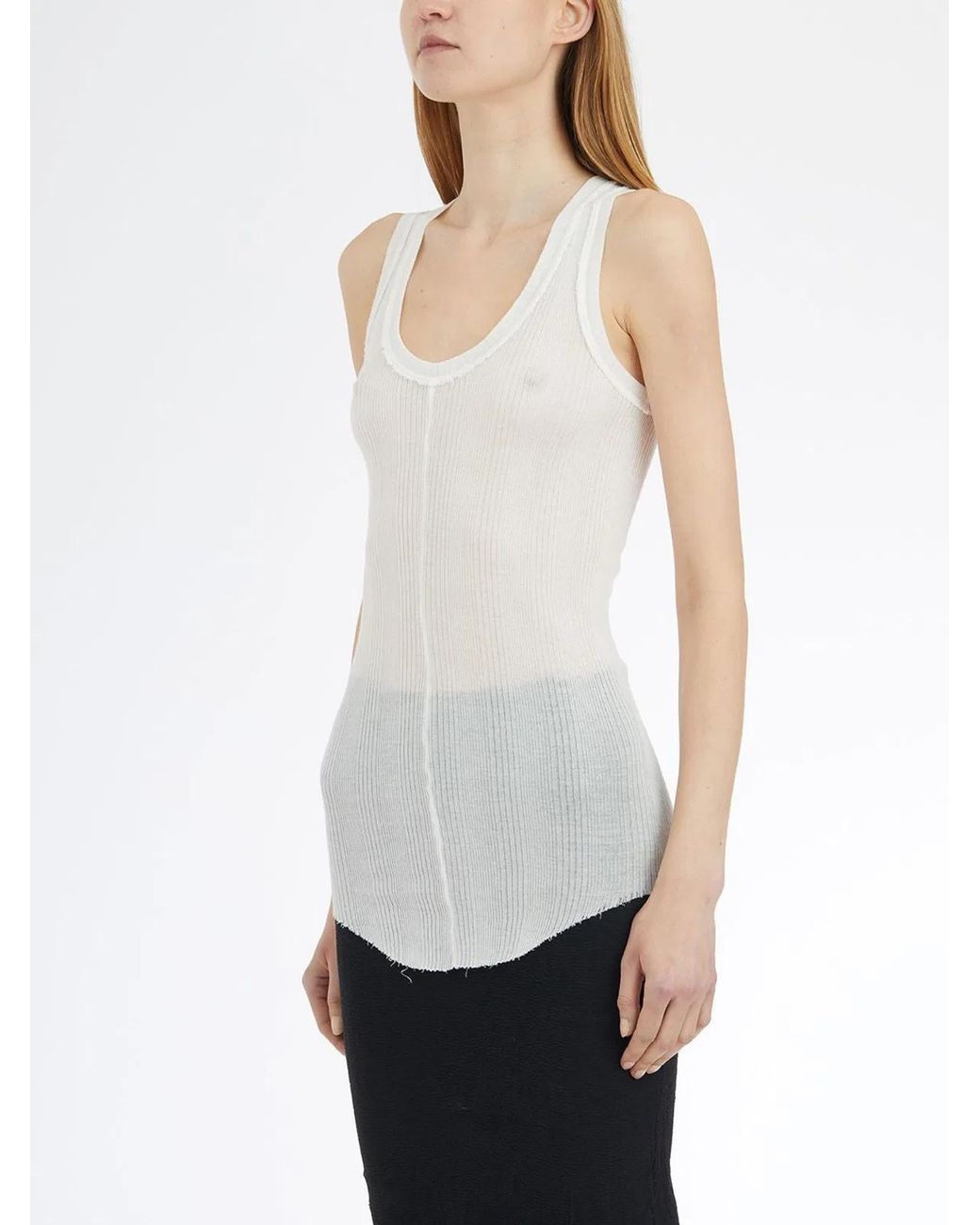 Marc Le Bihan White Cotton Tank Top