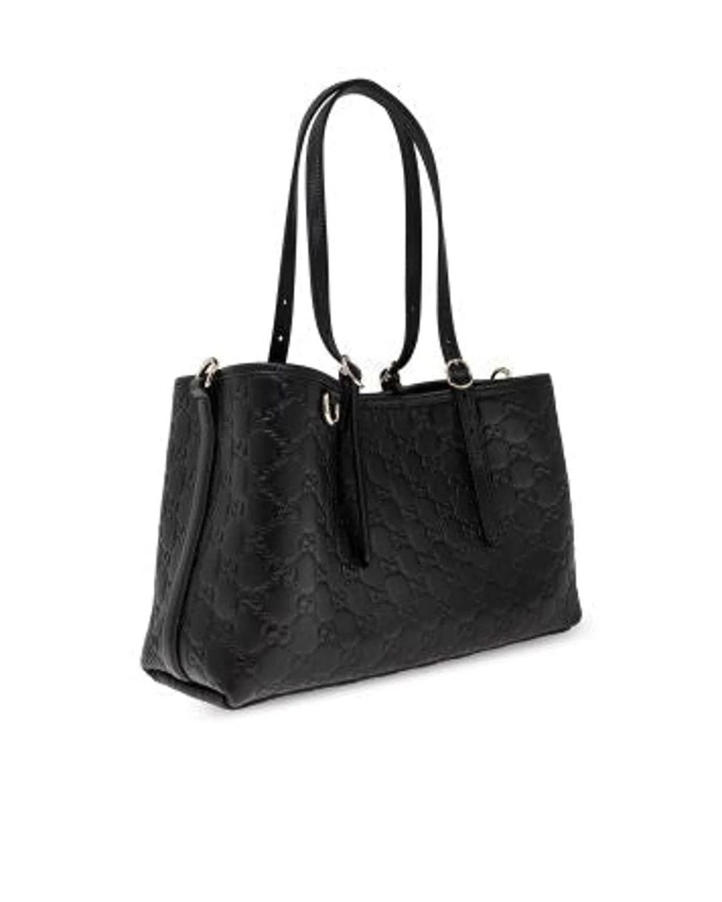 Gucci Black Shopping Bag Gg Emblem Media