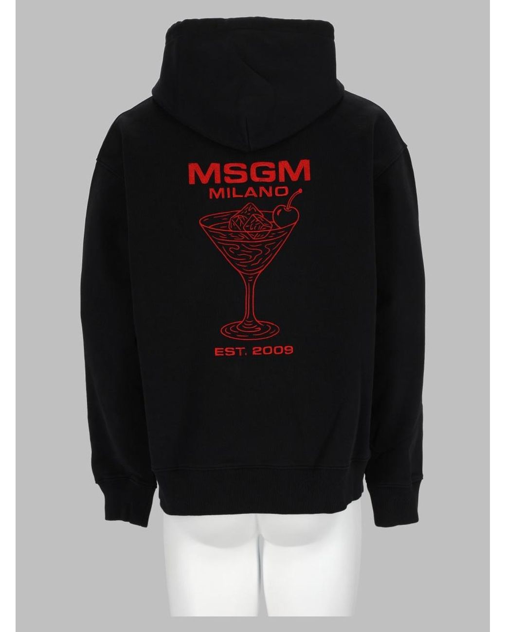 MSGM Black Cotton Sweatshirt For for men