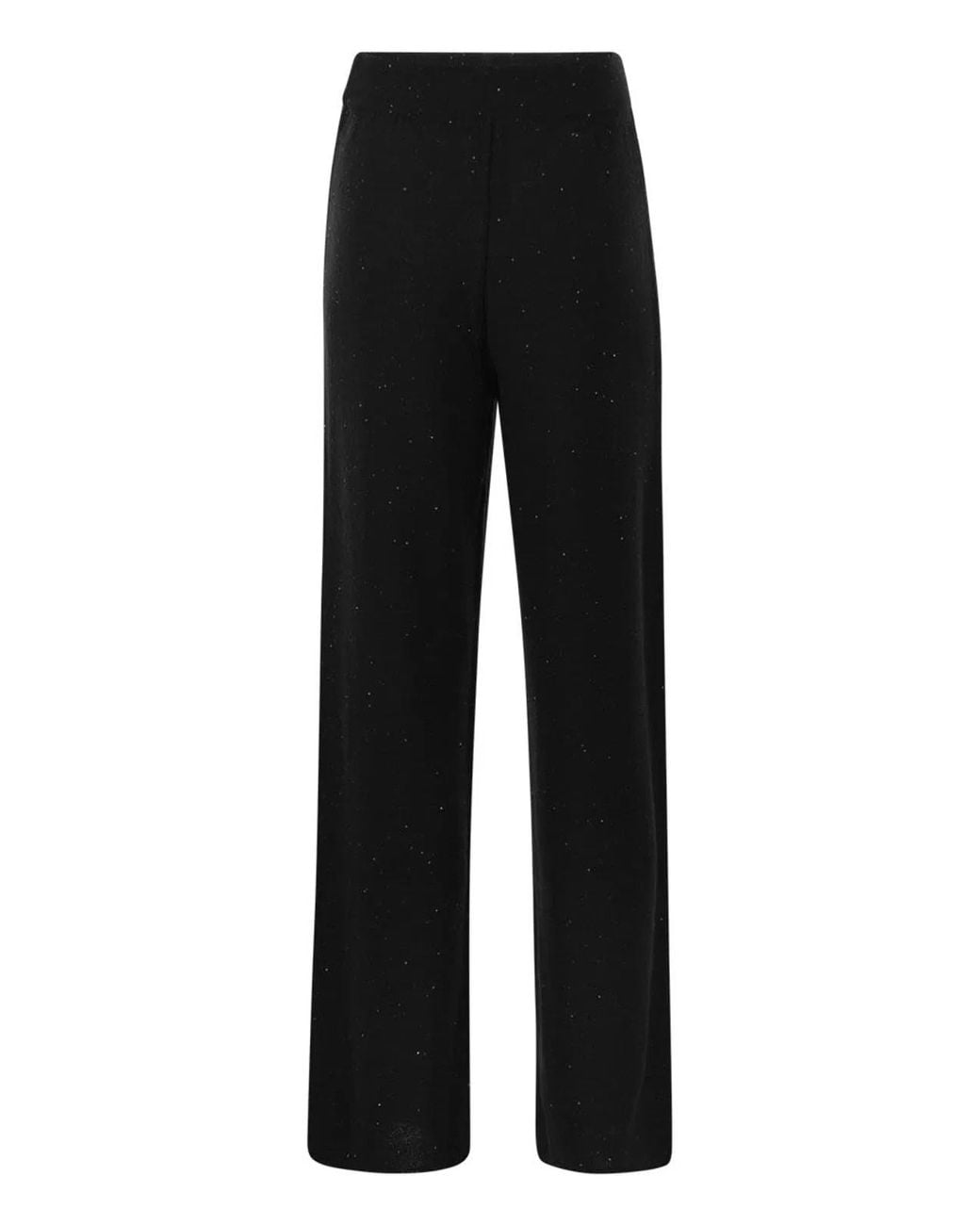 Fabiana Filippi Black Cotton And Linen Trousers With Micro Sequins