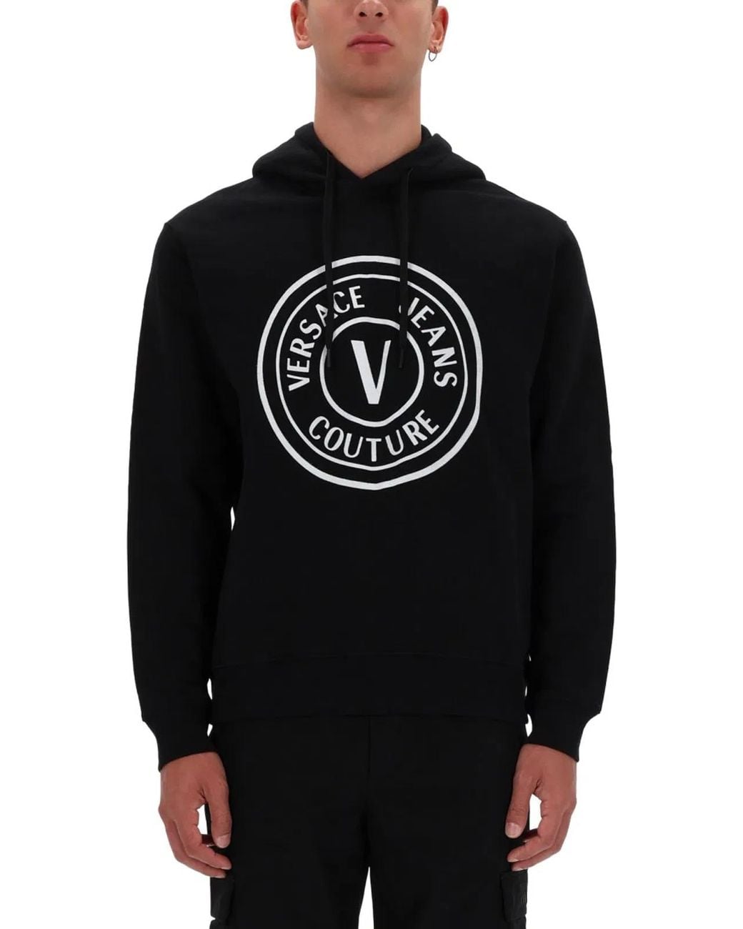 Versace Jeans Couture Black Sweatshirt With Logo for men