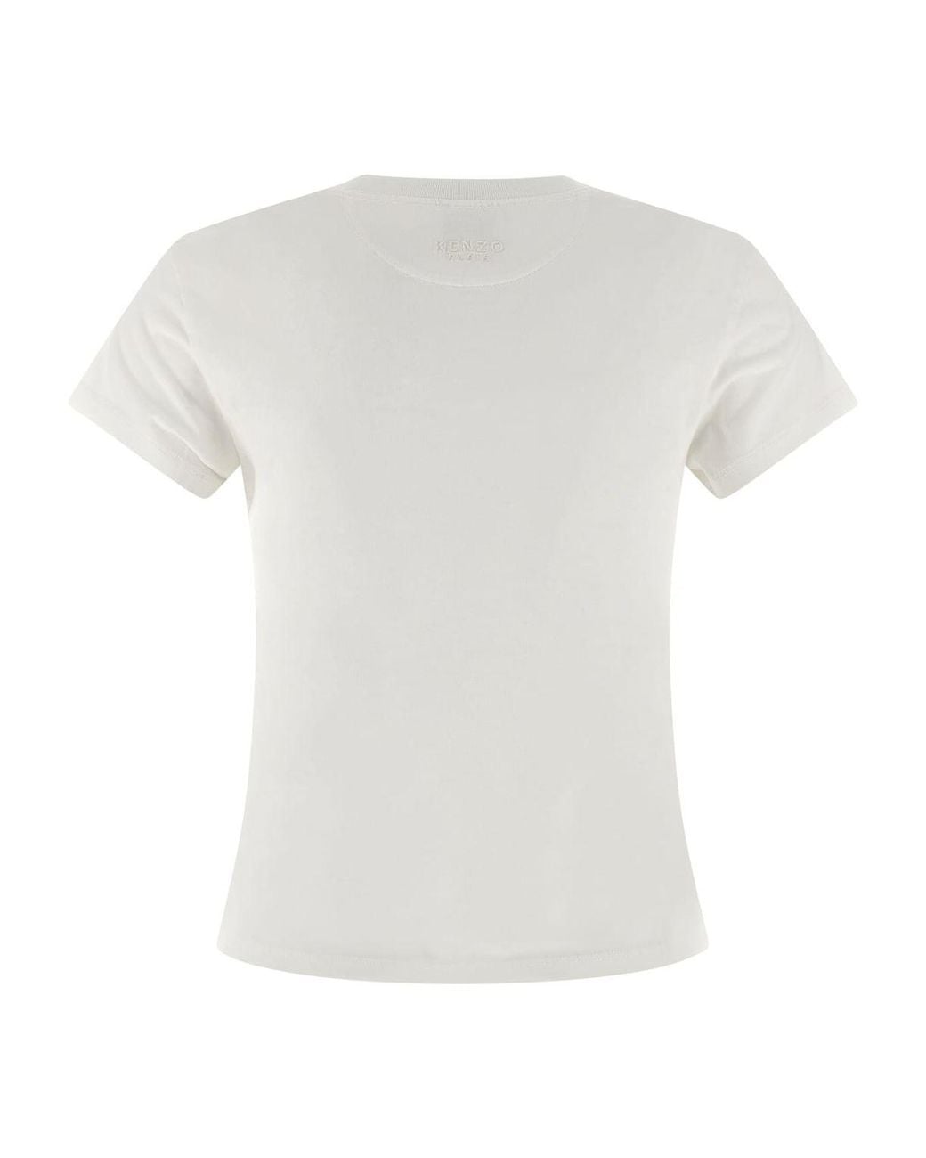 KENZO White Cotton T-Shirt With The Embroidered “Wild Tiger”