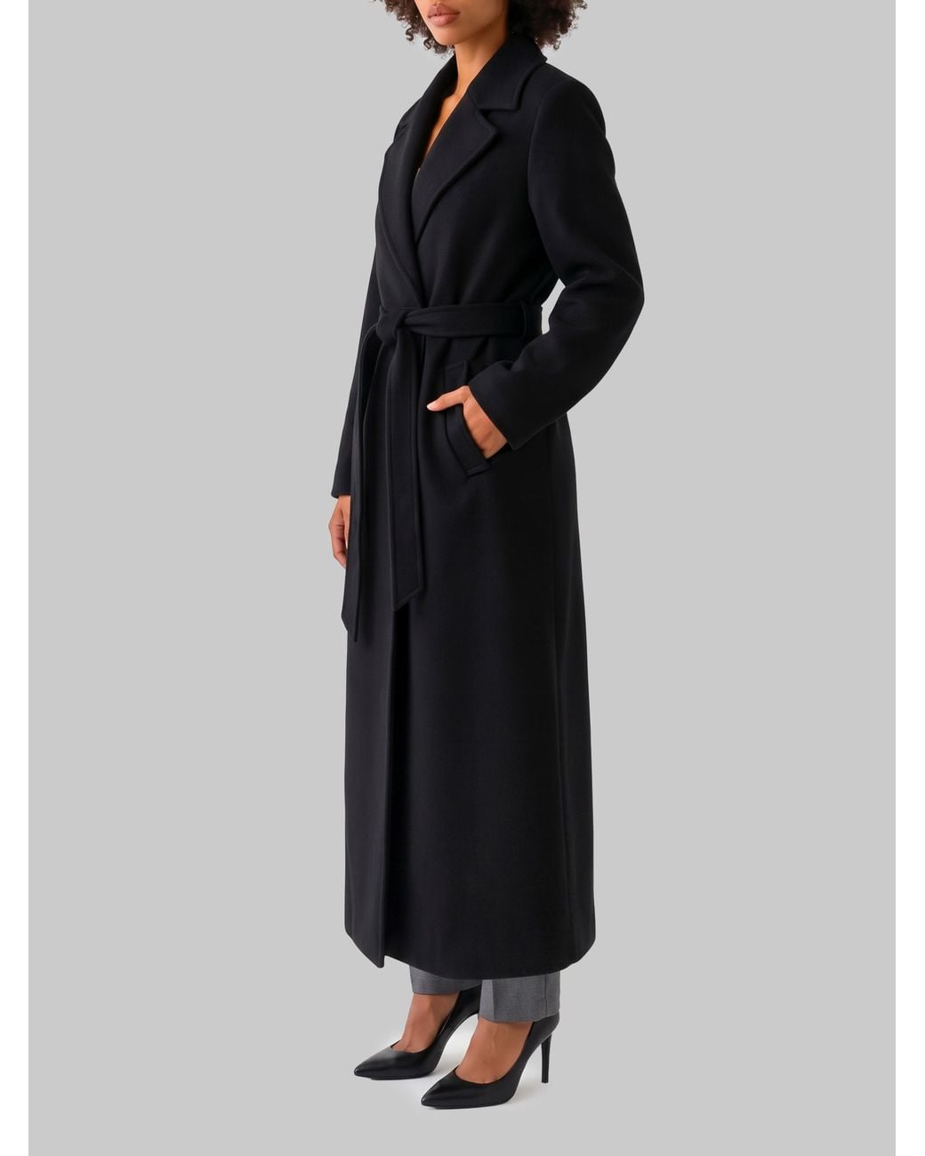Dolce & Gabbana Black Dolce&Gabbana Wool Coat With A Belt