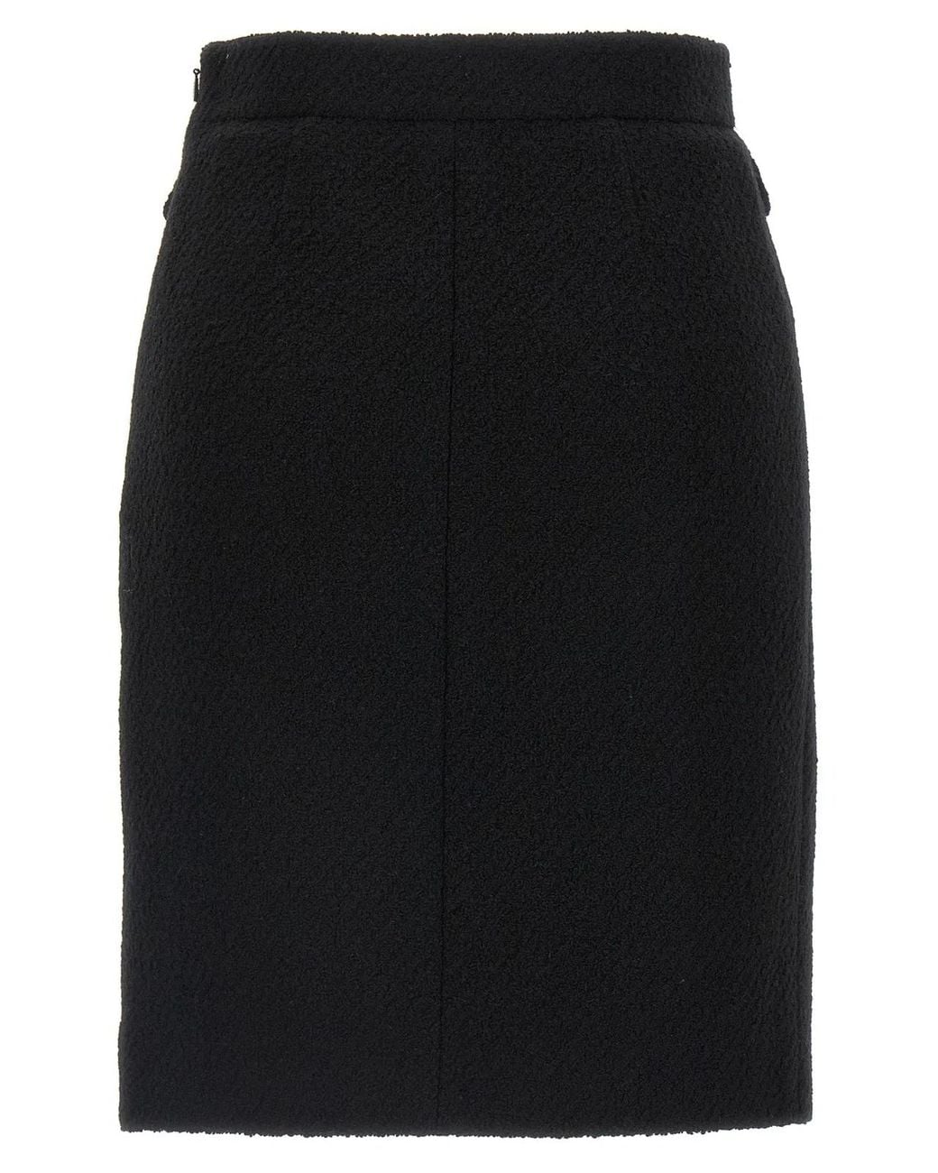 Chloé Black Bouclé Wool Skirt