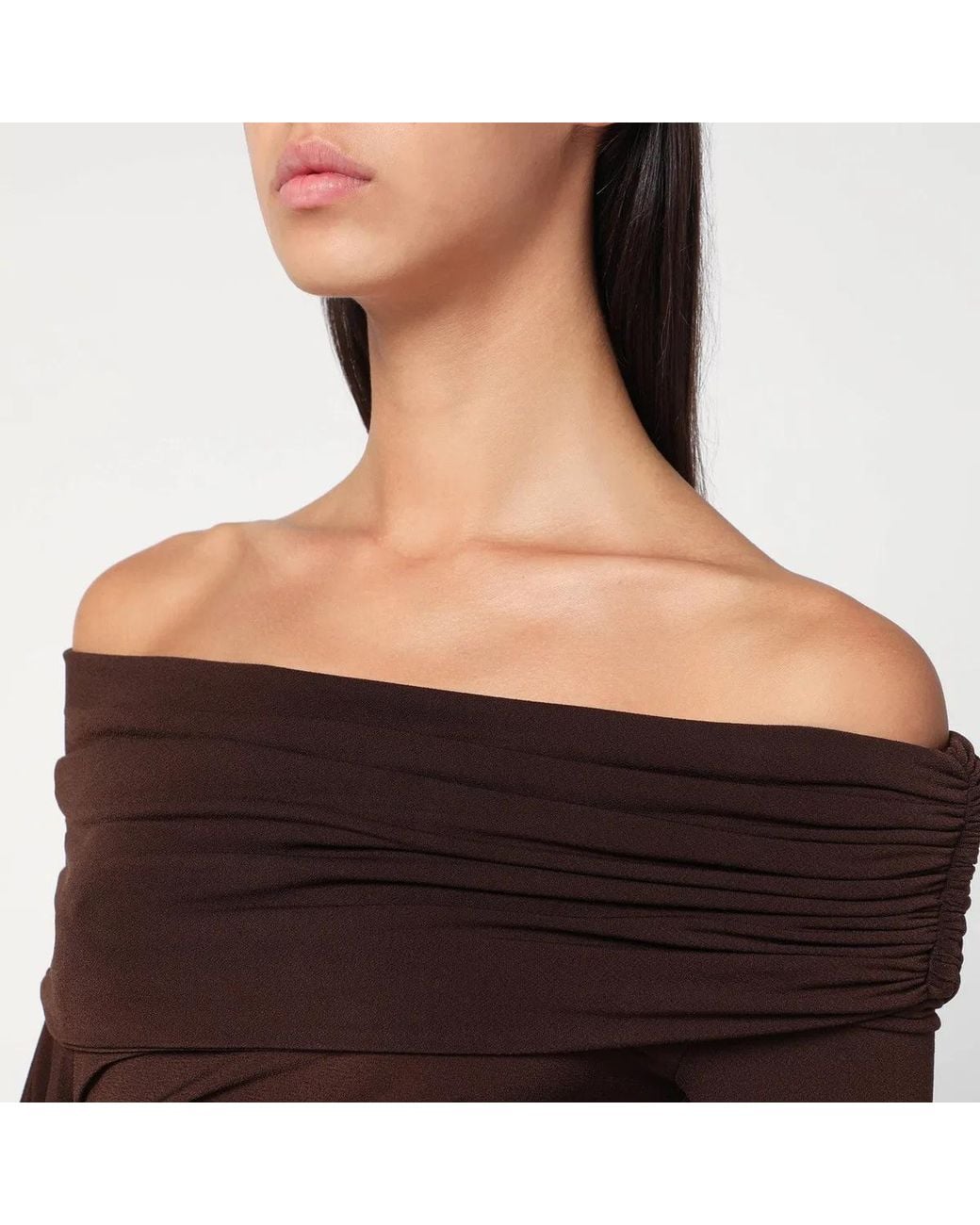 ANDAMANE Black Top With Bare Shoulders
