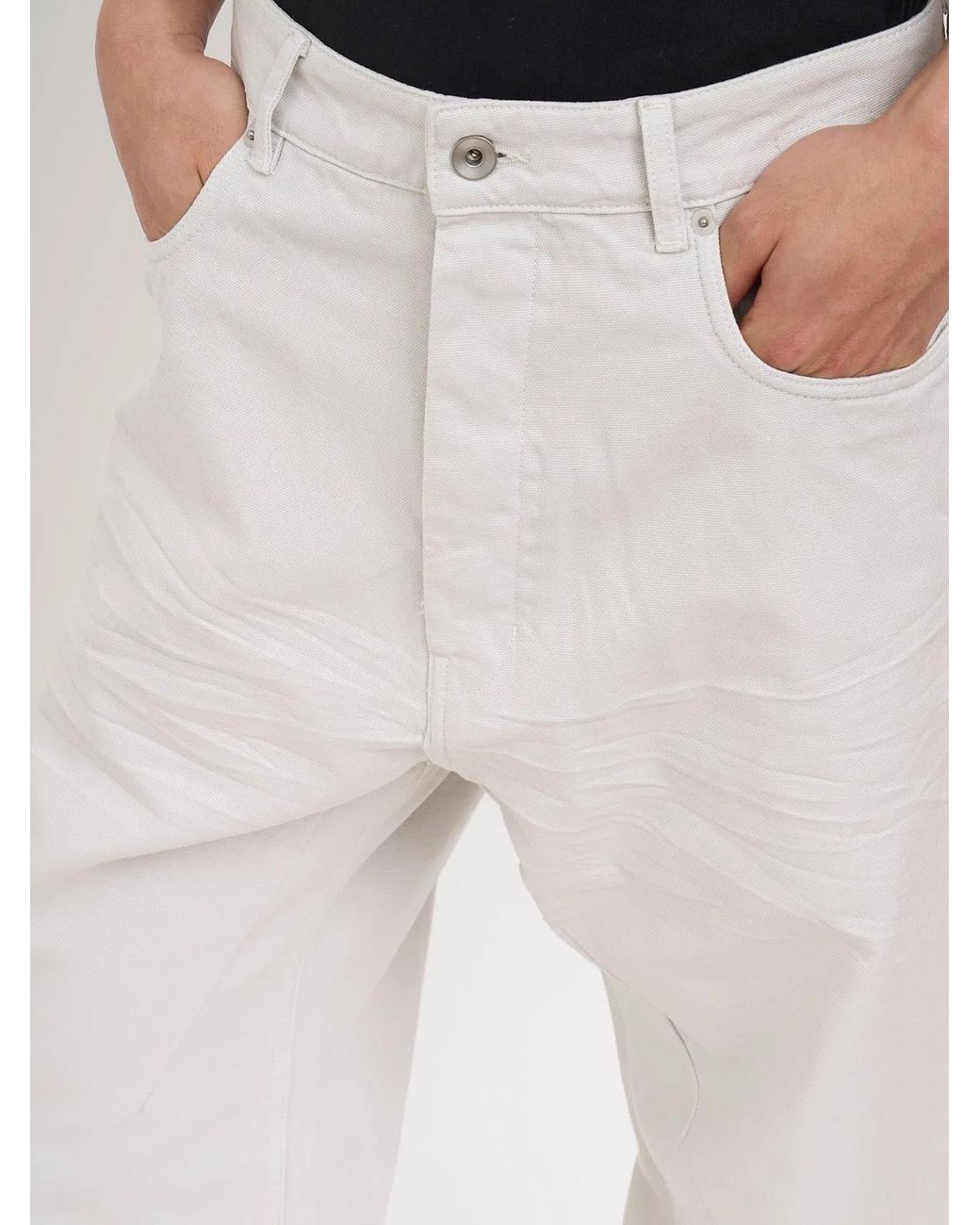 Rick Owens White Geth Cotton Jeans for men