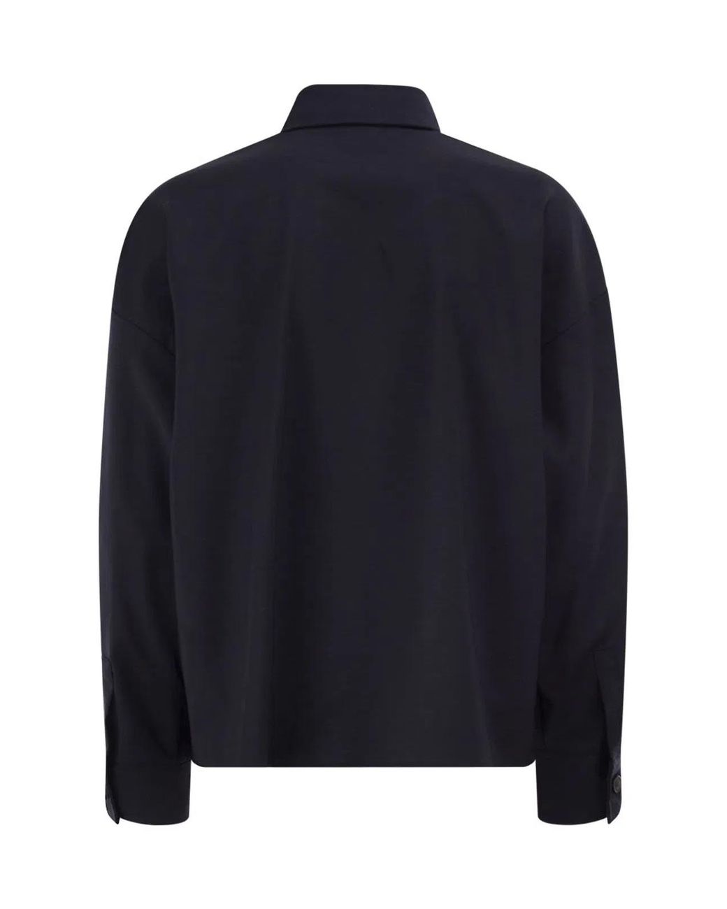 Weekend by Maxmara Blue Mulino Blouse With Pockets