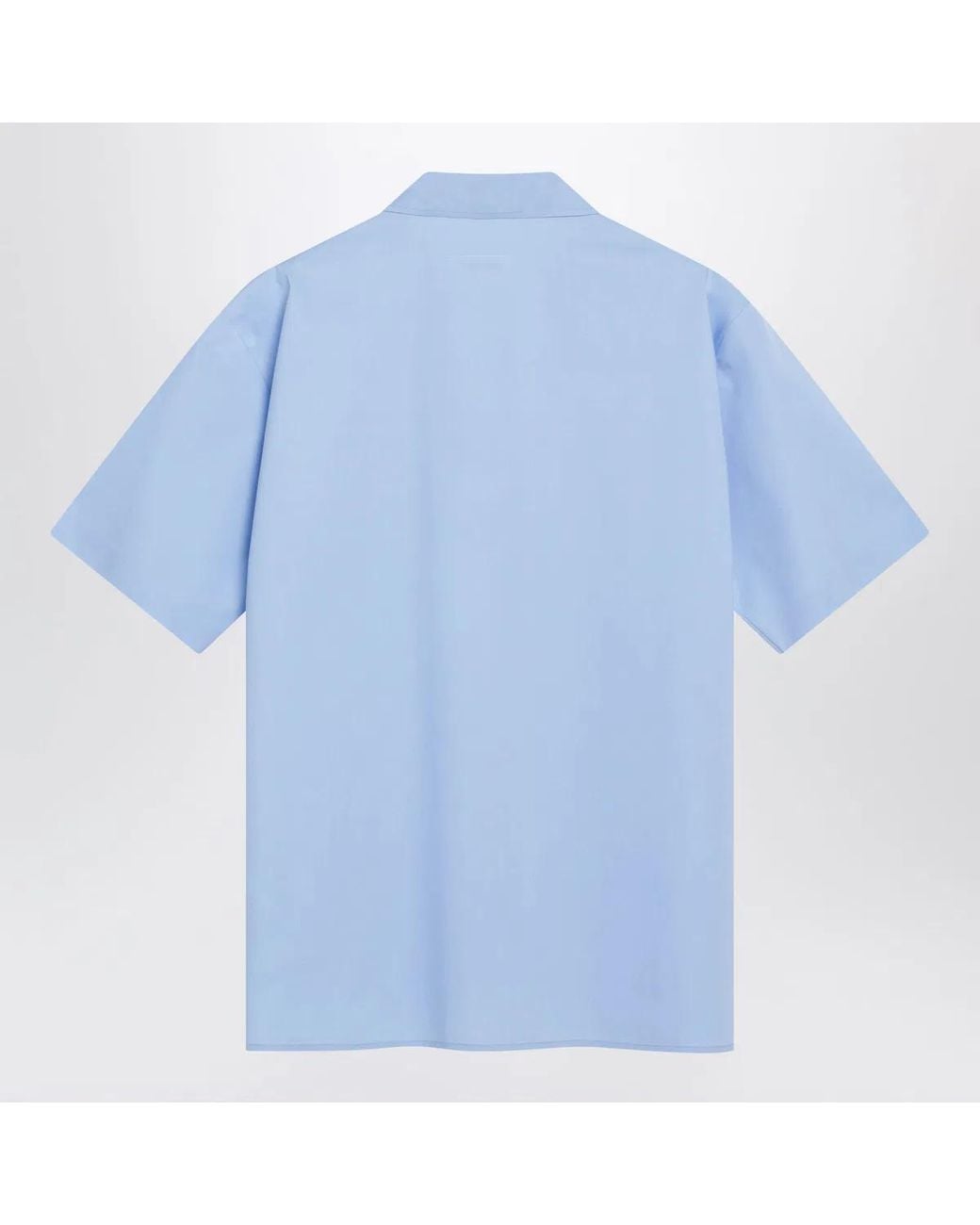 MM6 by Maison Margiela Blue Short-Sleeve Poplin Shirt With Reinforcements for men