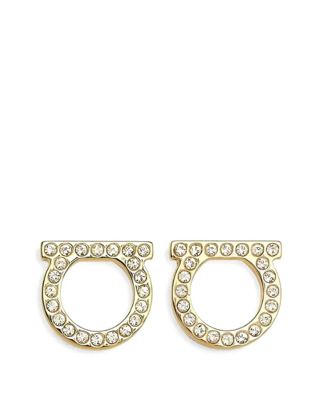 Ferragamo Black Tone Gancini Crystal Bijoux