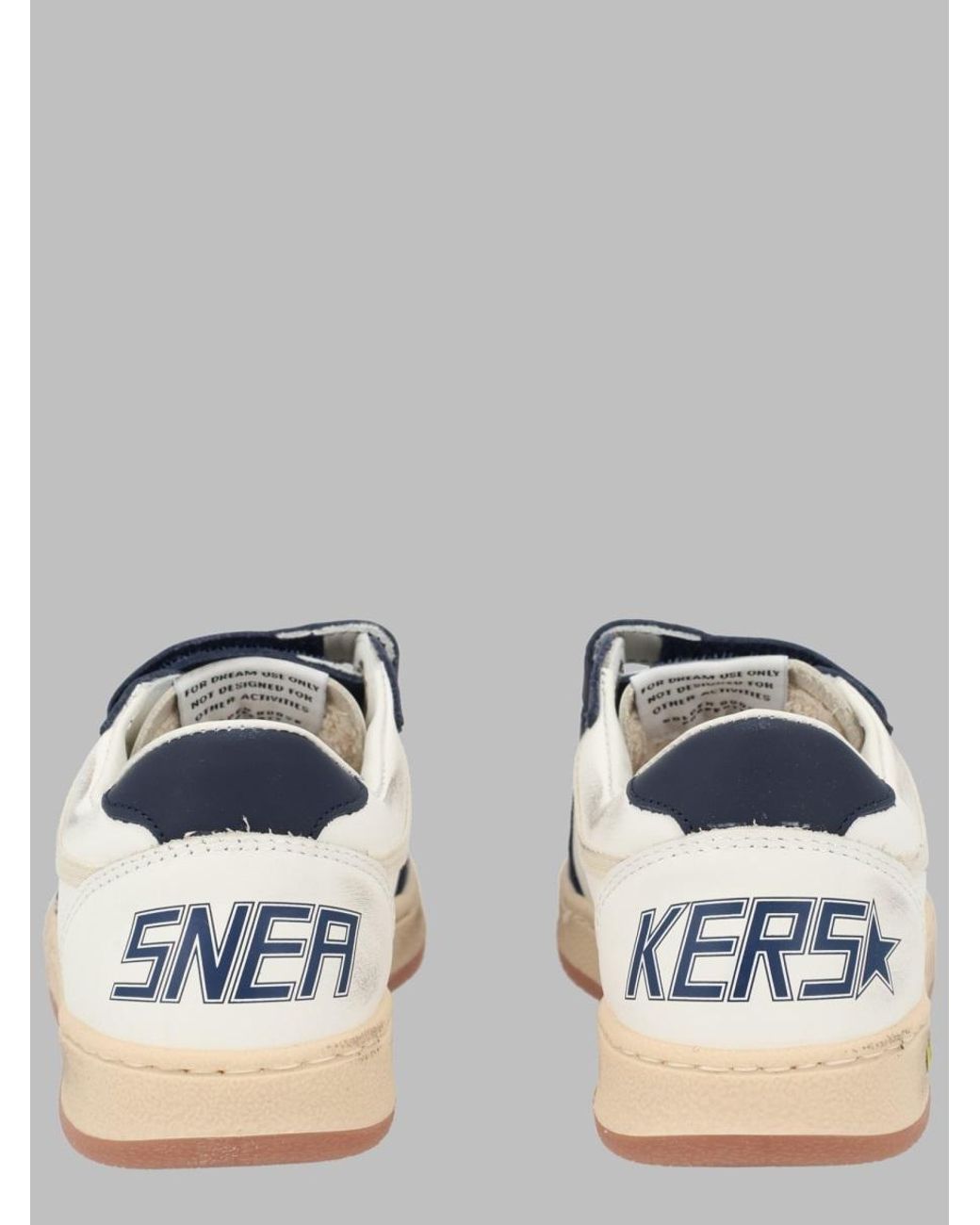 Golden Goose Deluxe Brand Blue Boys Ball Star Strap Leather Sneaker With Toe Strap, Heel Spur & Laminated Star