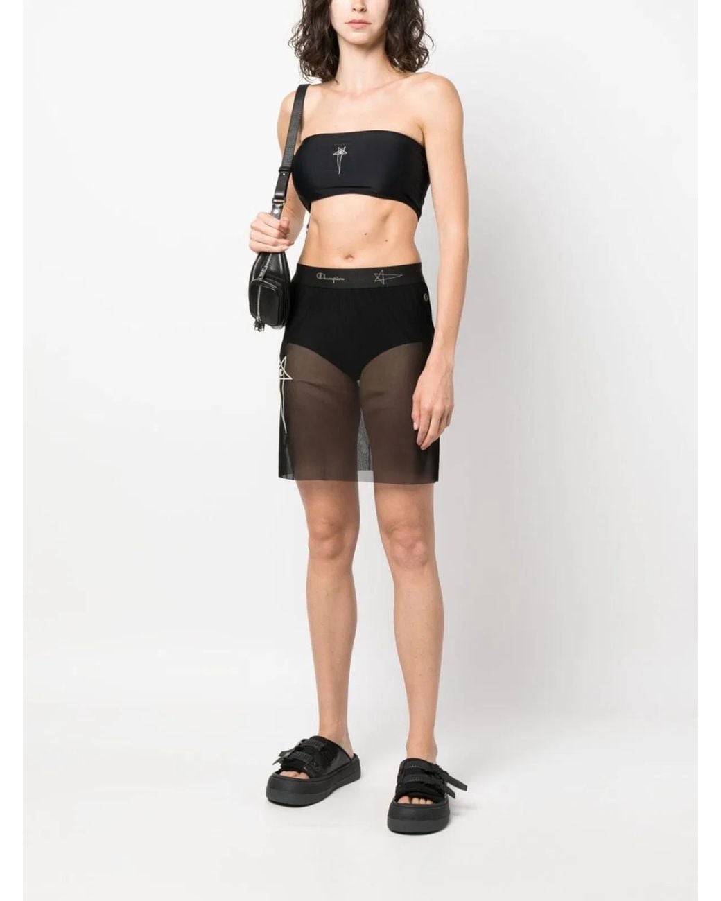 Champion x Rick Owens Black Rick Owens X Champion Logo Skirt