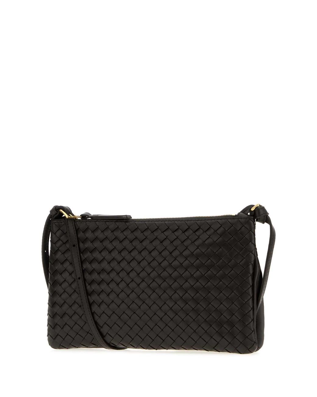 Bottega Veneta Black Dark Leather Small Clutch