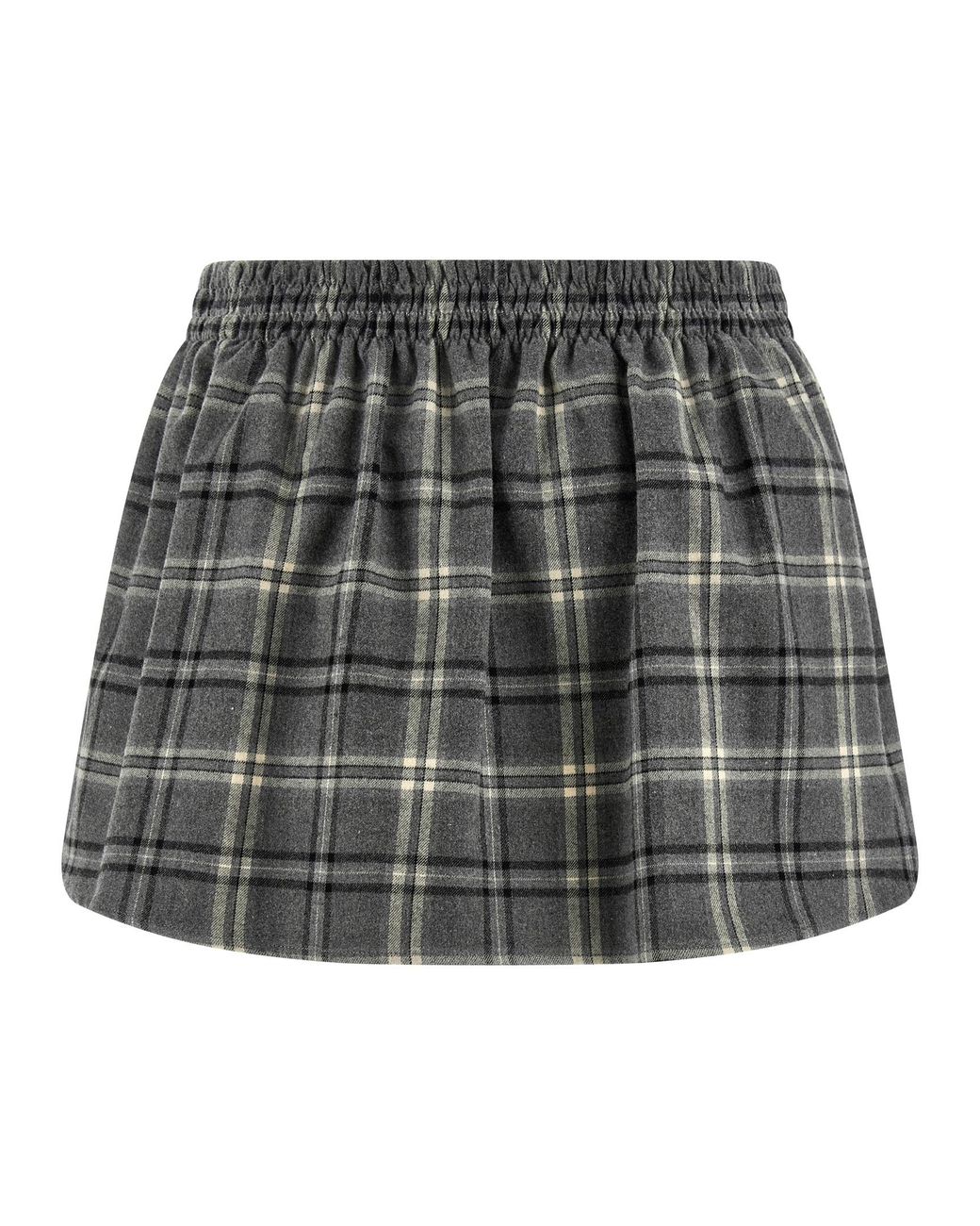 Miu Miu Gray Check Flannel Skirt