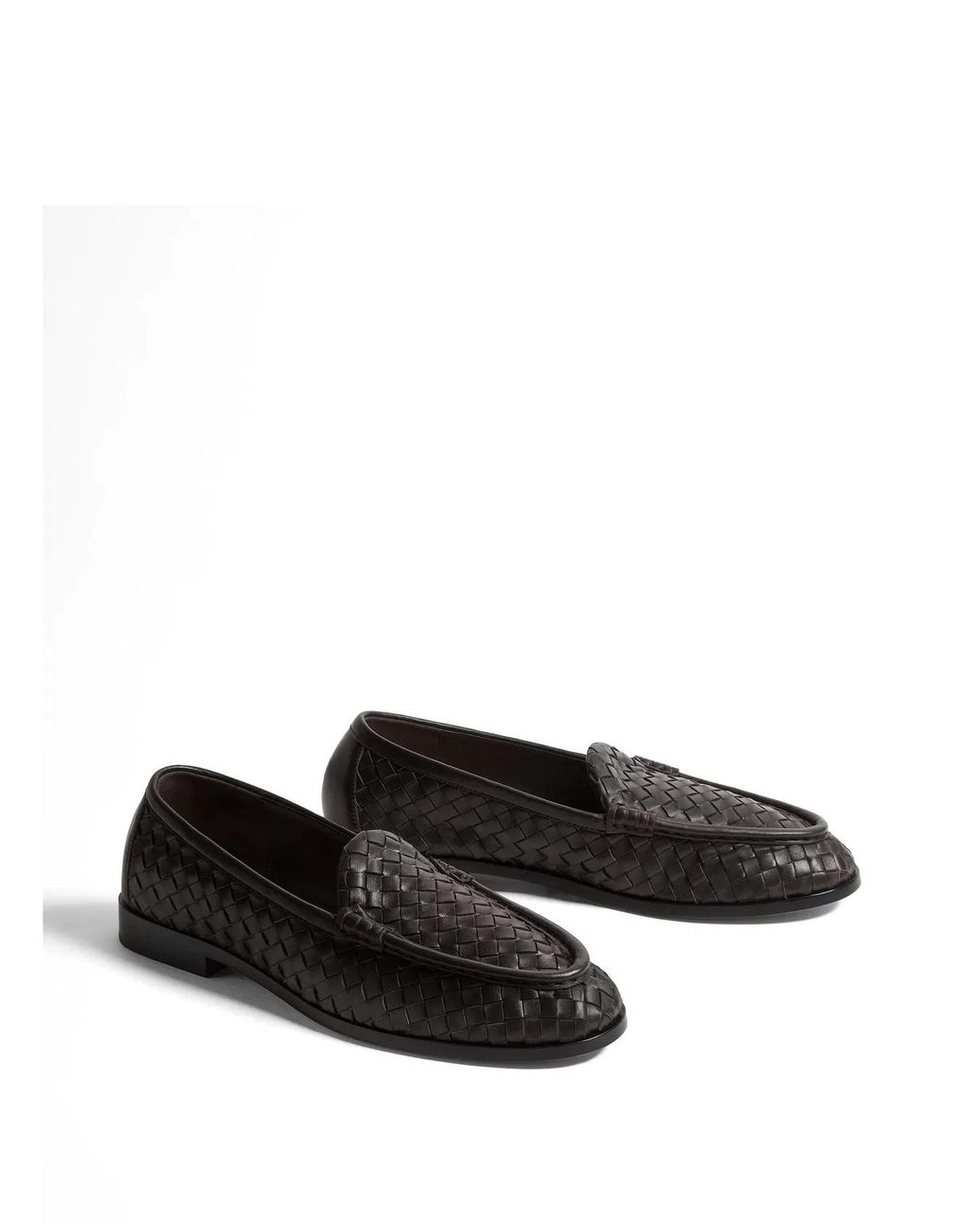 Bottega Veneta Black Silenzio Intrecciato Loafers