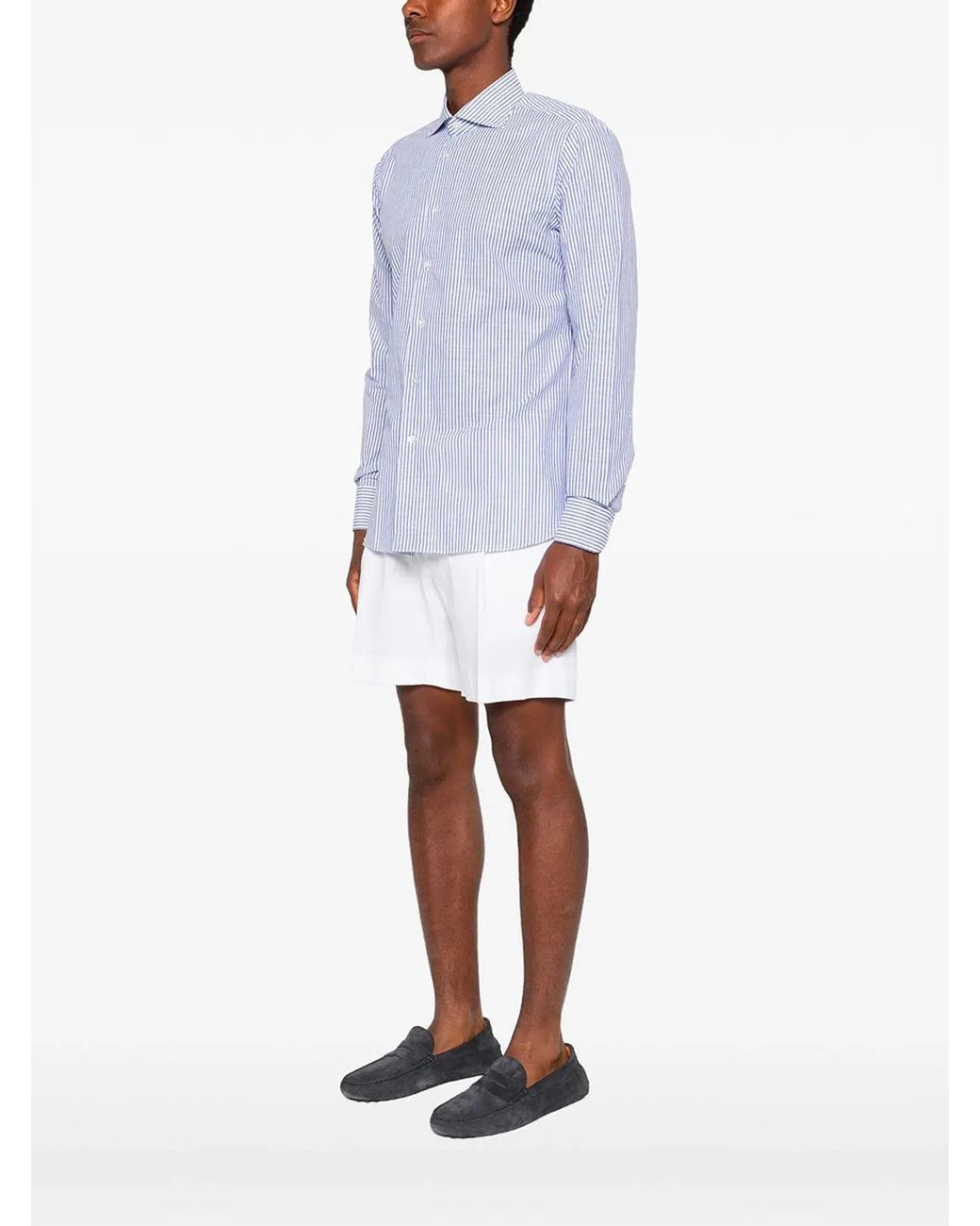 Borriello Blue Striped Shirt for men