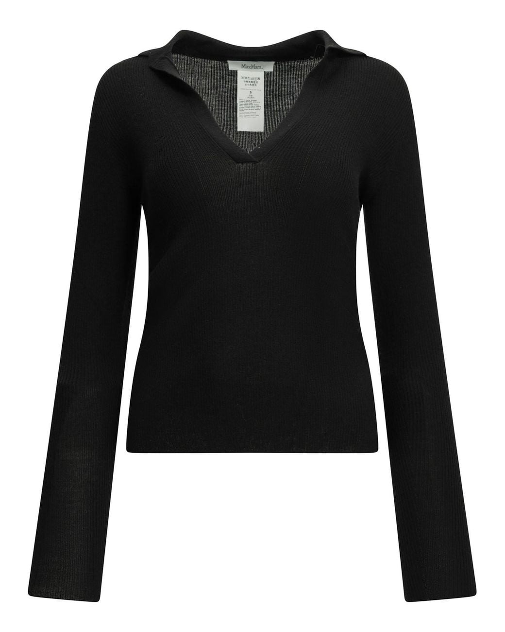 Max Mara Black Cashmere Polo Shirt