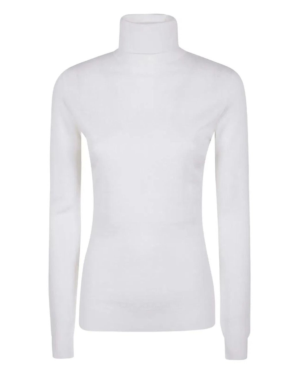Elisabetta Franchi White Turtleneck Sweater With Logo