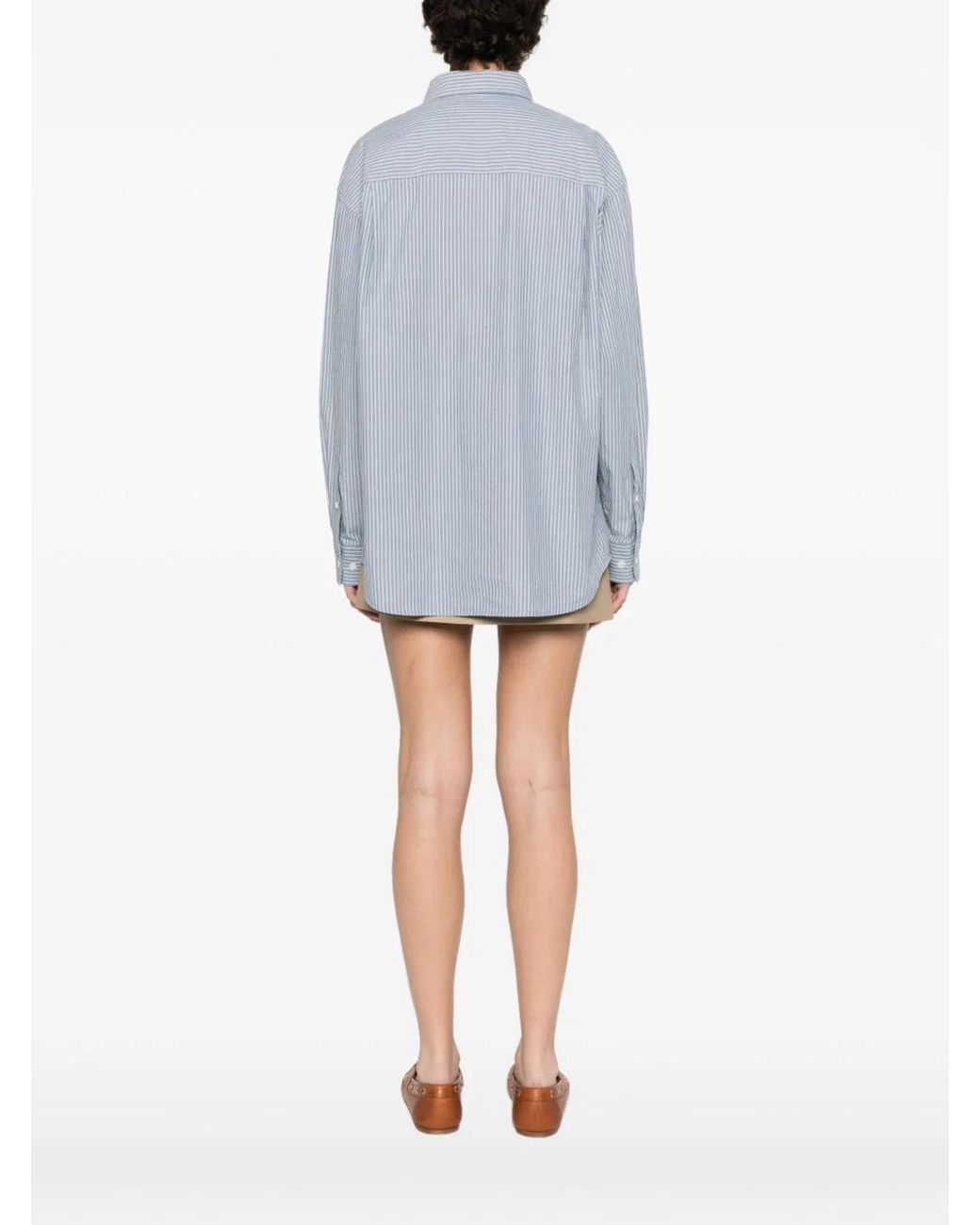 DUNST Gray Striped Cotton Shirt