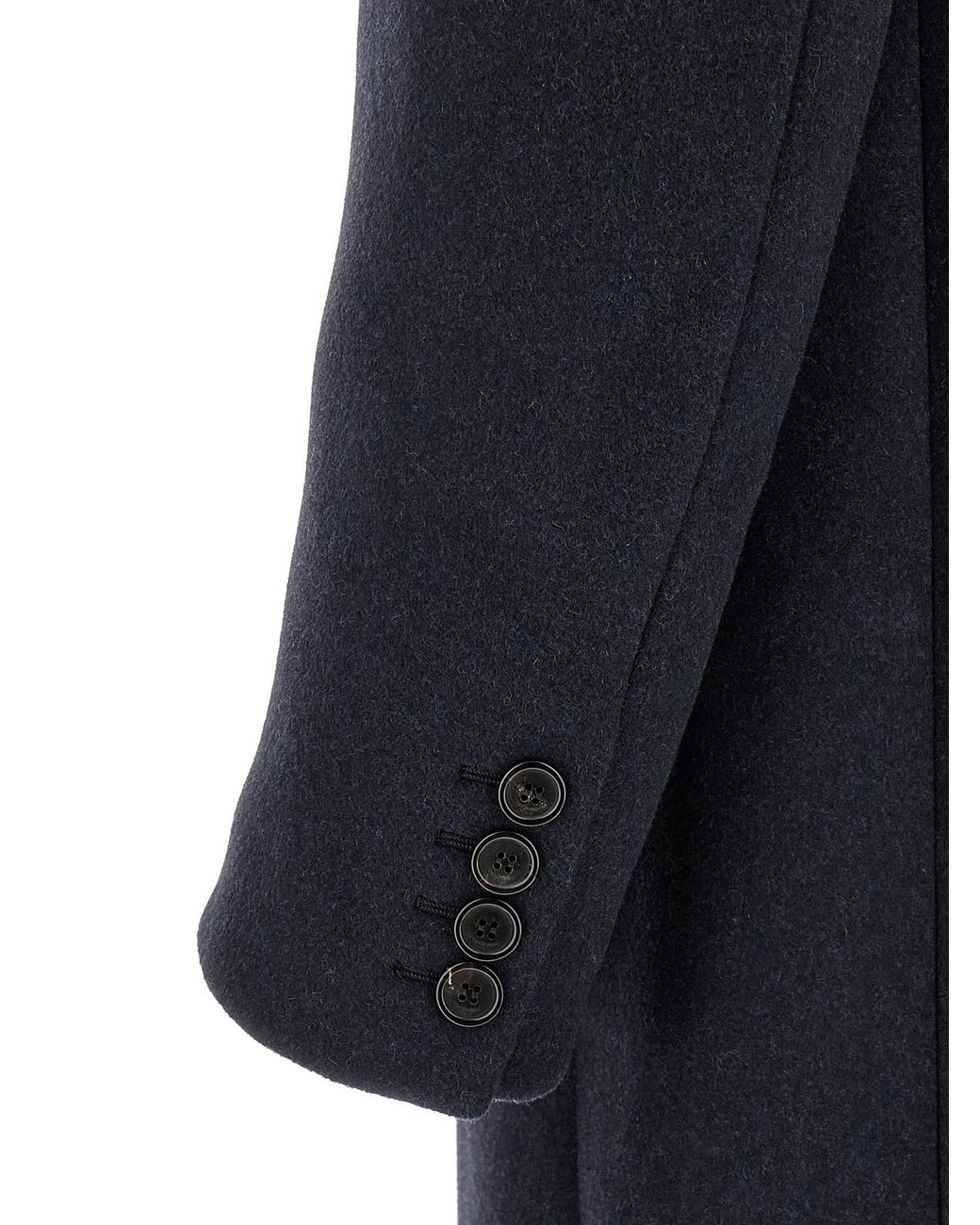 Saint Laurent Black Double-Breasted Coat for men