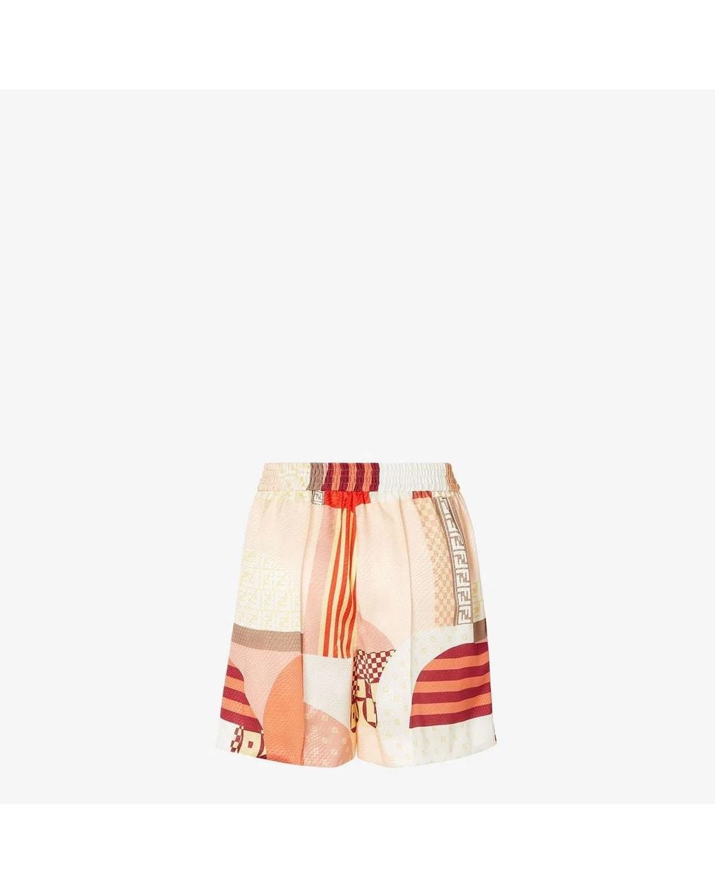 Fendi Pink Printed Crepe Shorts