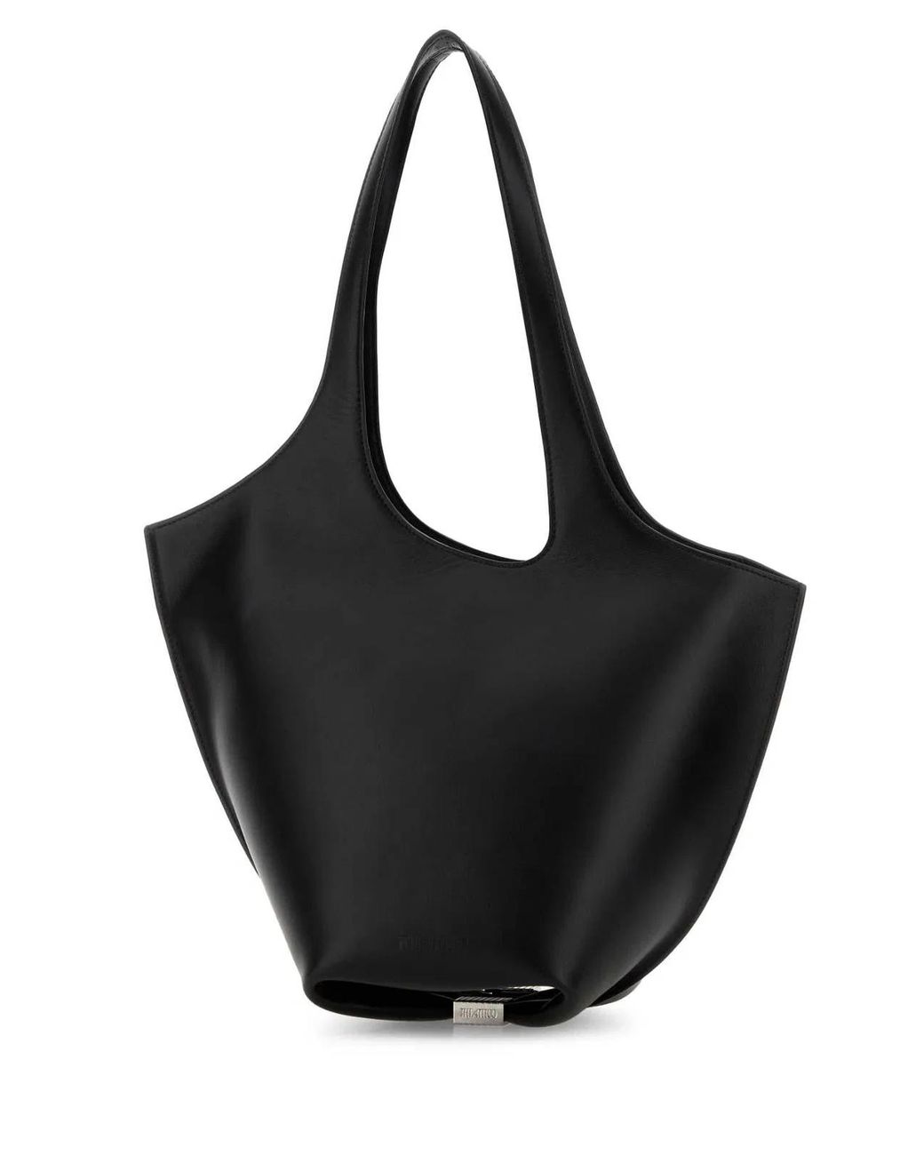 The Attico Black Leather Medium La Scoop Shoulder Bag