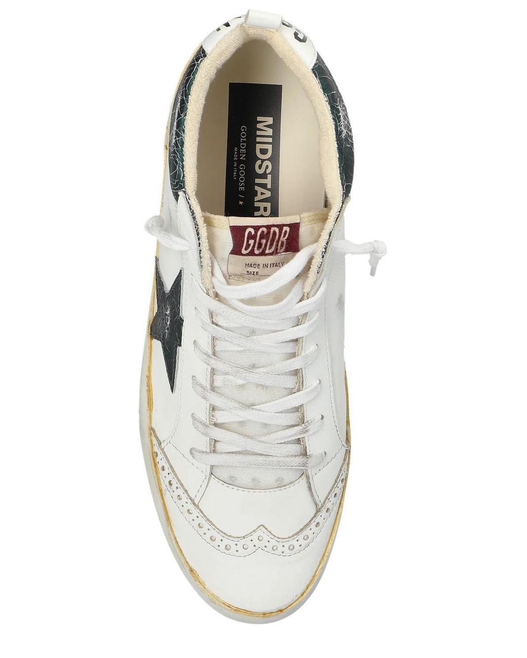 Golden Goose Deluxe Brand White Mid Star Leather And Laminated Crac for men