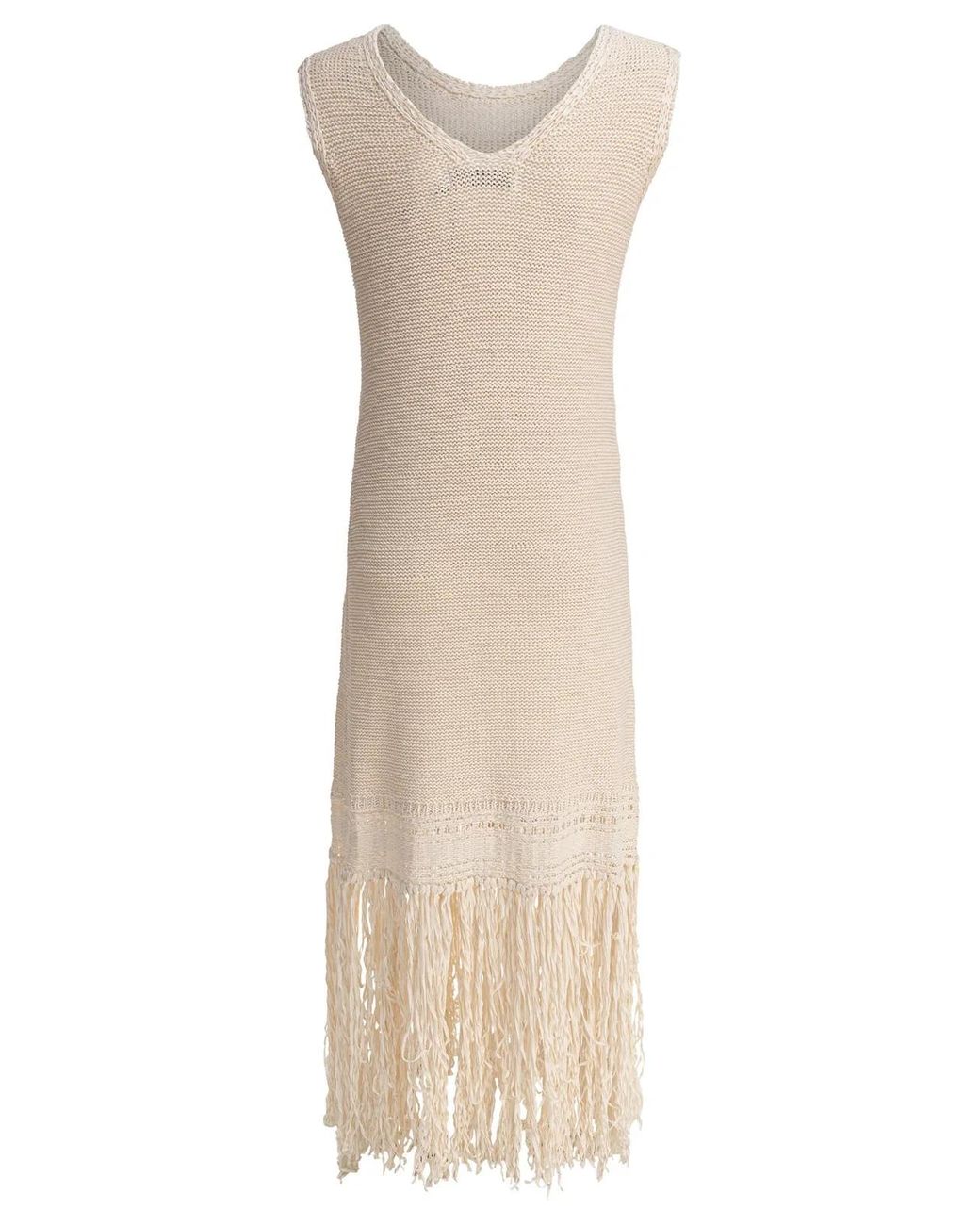 Sandbeige Natural Polyester Dress