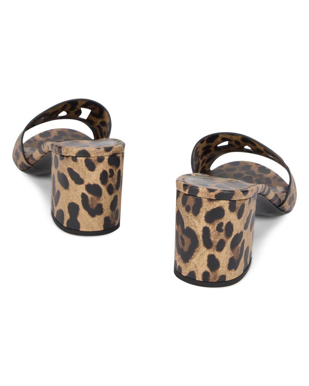 Dolce & Gabbana Metallic Dolce & Gabbana Leopard Print Leather Mules