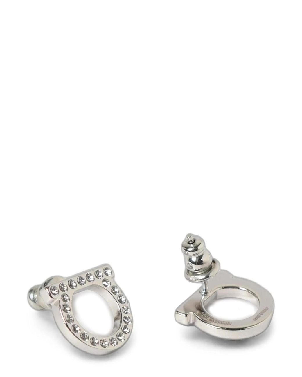 Ferragamo Metallic 'Gancini Crystals' Earrings